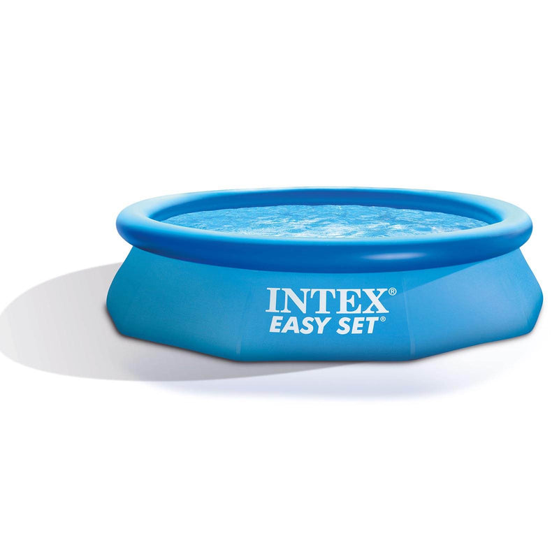Intex Easy Set 10 Foot x 30 Inch Above Ground Inflatable Round Swimming Pool - VMInnovations