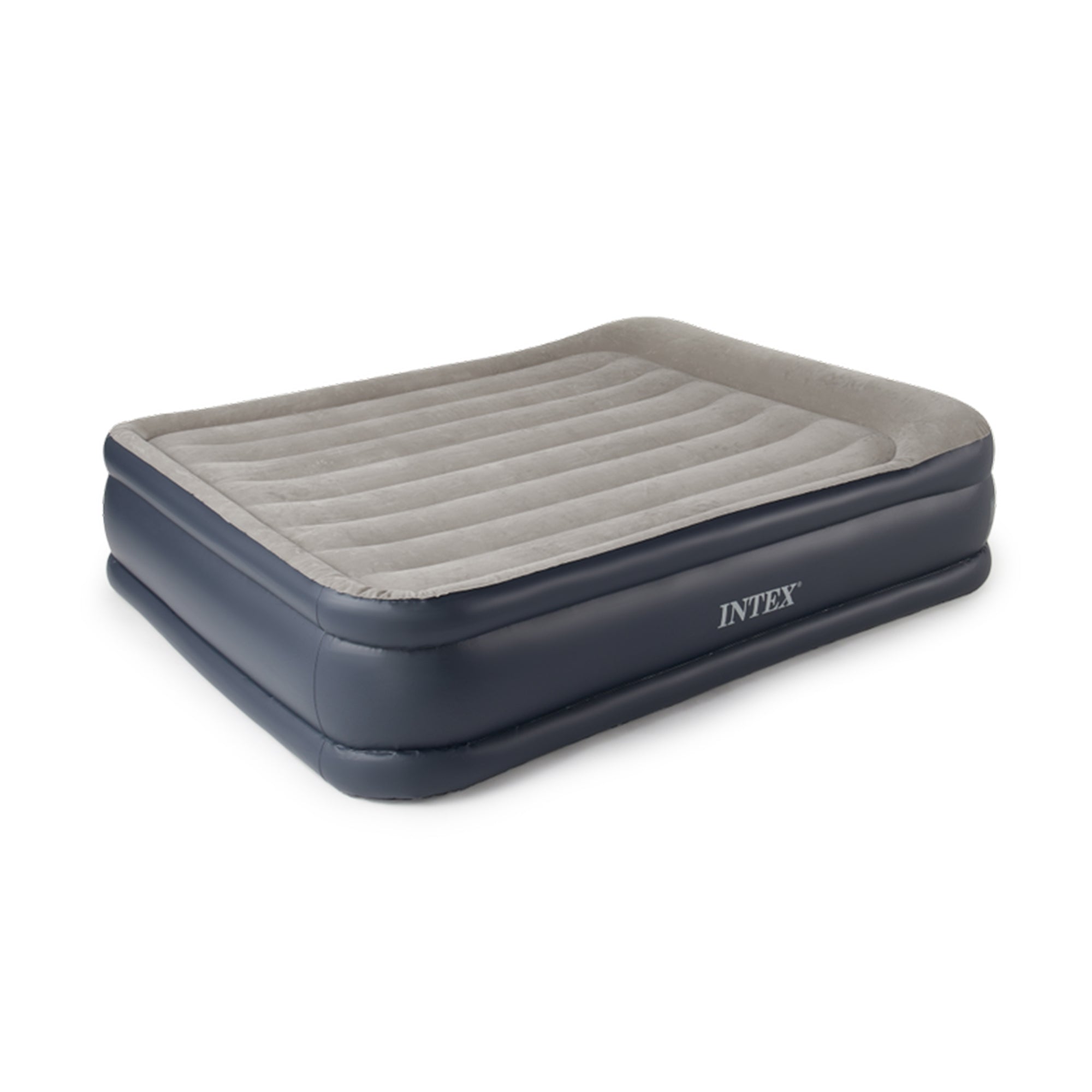 INTEX Queen Pillow Rest Airbed Raised Air Mattress Bed with Pump (Open Box)