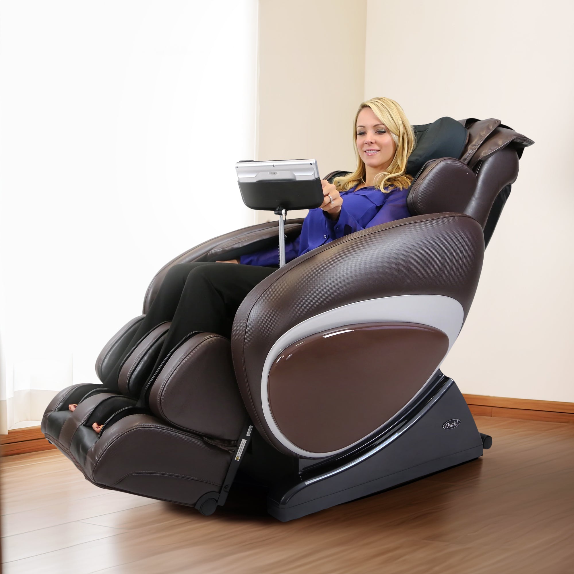 Osaki OS-4000T Zero Gravity Computer Body Scan Reclining Massage Chair, Brown - VMInnovations