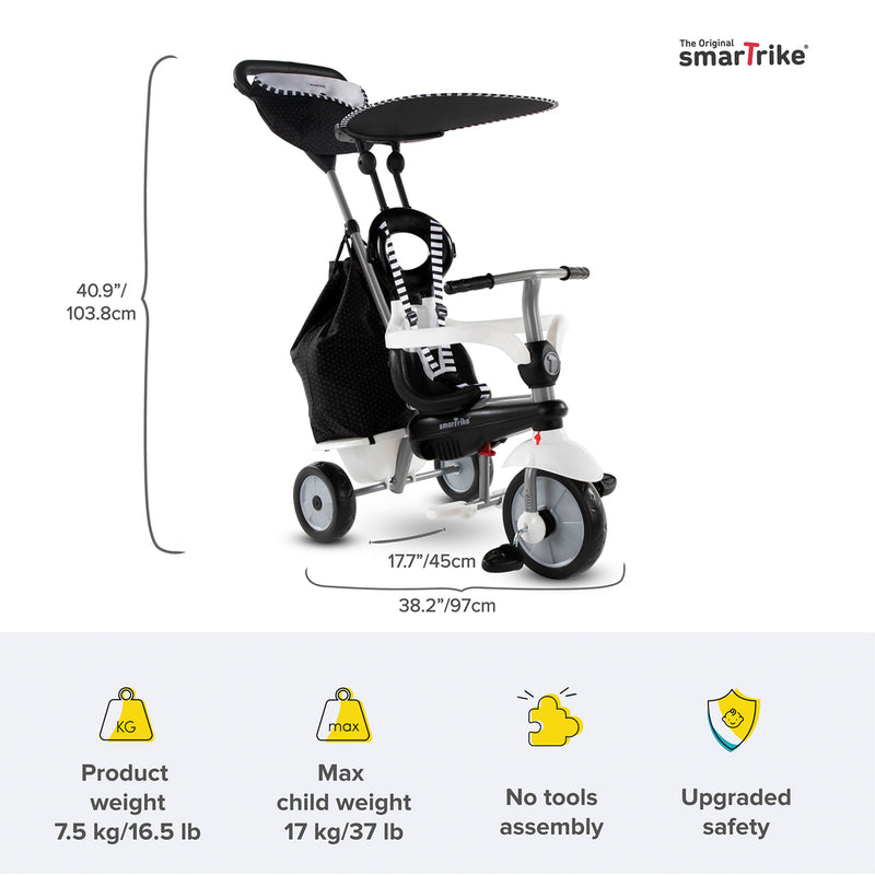 smarTrike Adjustable Vanilla Plus Baby and Toddler Push Bike, Black (Open Box)