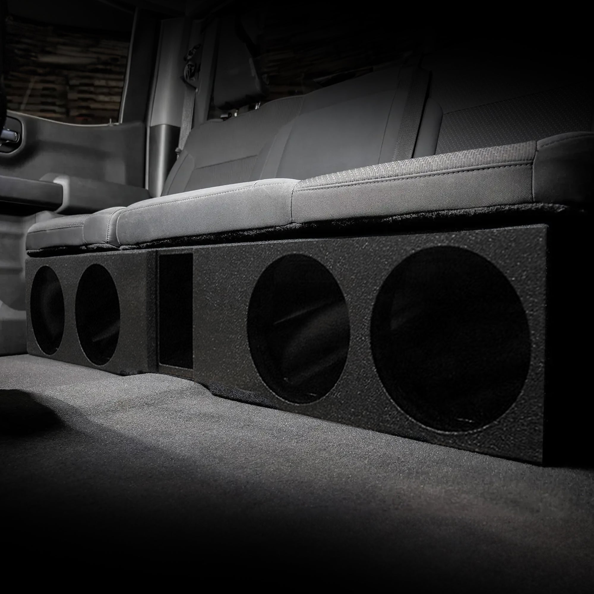 QPower 8 Inch Quad Port Subwoofer Box for GMC and Chevy Crew Cab (Used) - VMInnovations