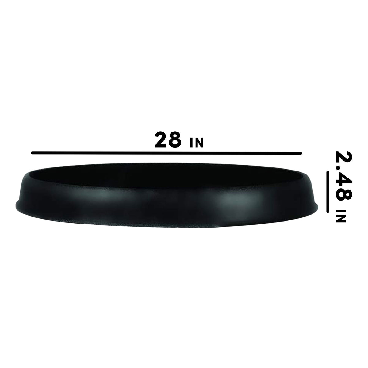 HC Companies Terrazzo Round Saucer for 36 Inch Planter, Black (Open Box)