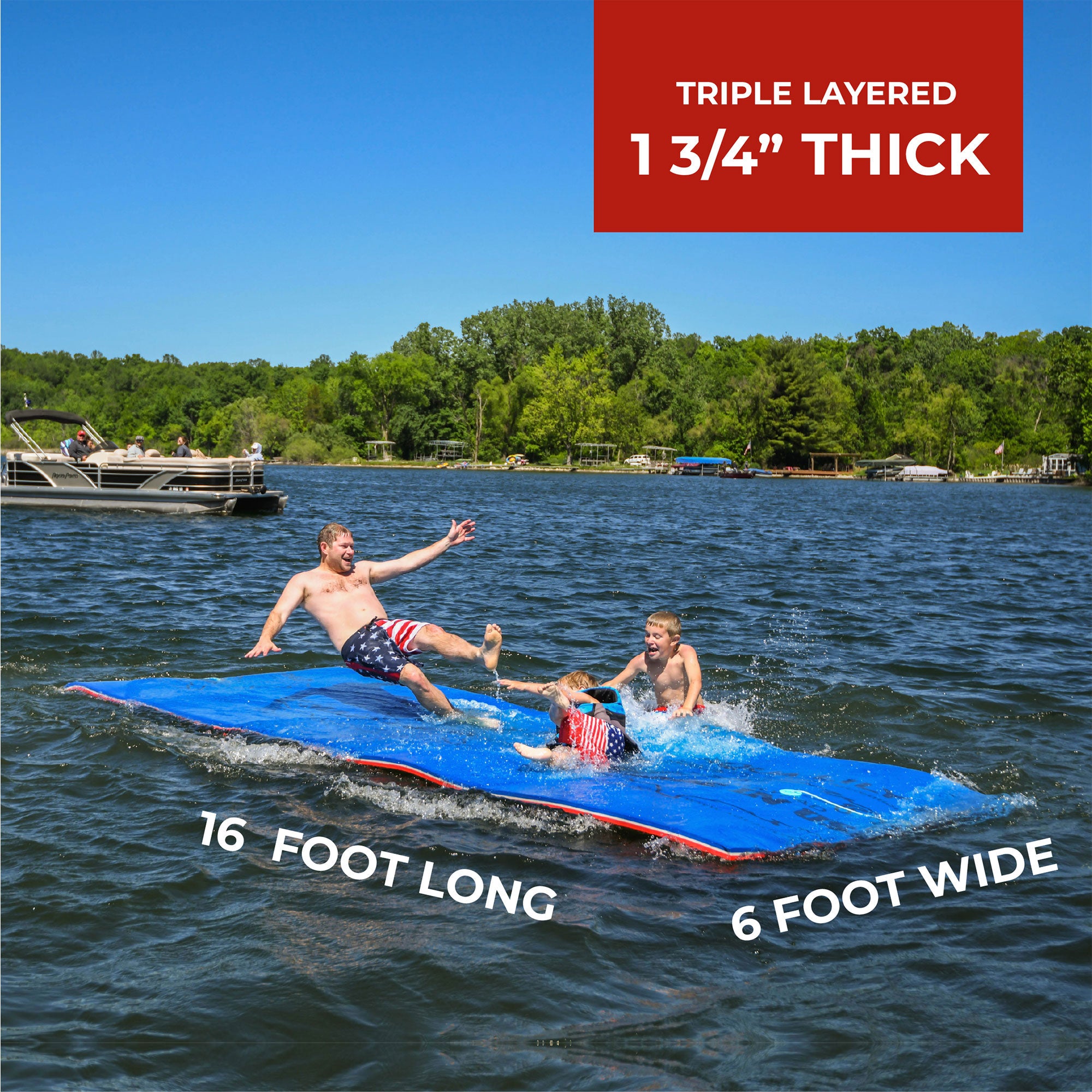 Aqua Lily Pad 16' All American 3 Layer Water Playground Floating Foam Island - VMInnovations