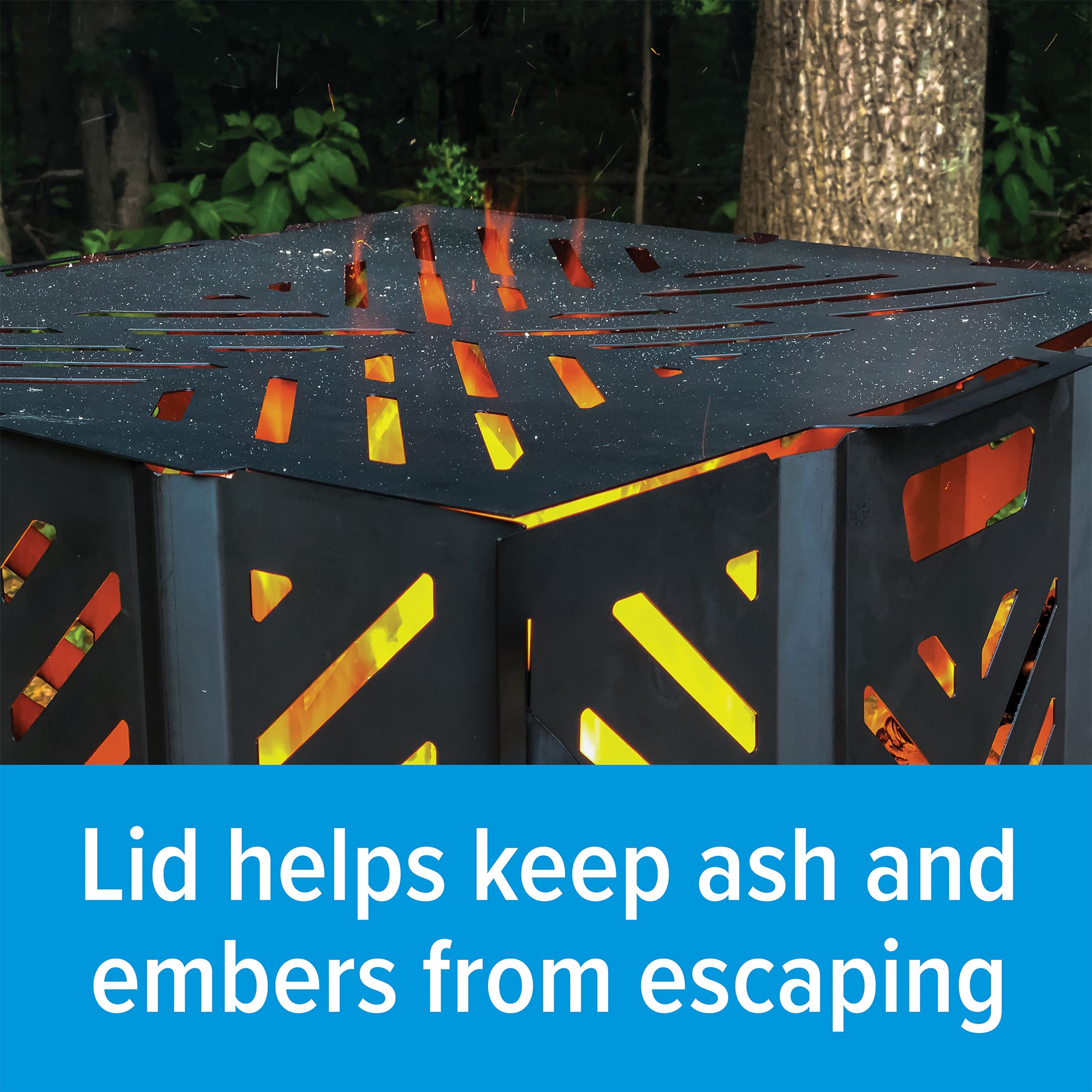 Camco 51250 Outdoor Yard Debris Burn Bin Incinerator with Lid, Large, 45 Inch