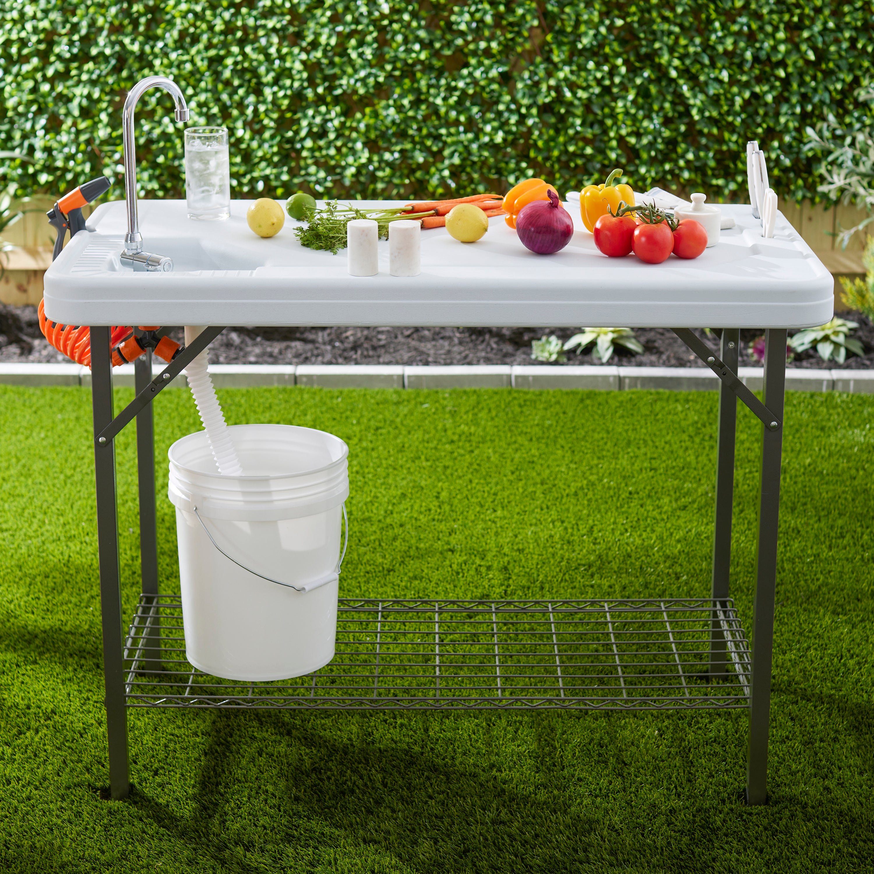 Seek Deluxe Fish and Game Cleaning Table with Faucet and Shelf (For Parts) - VMInnovations