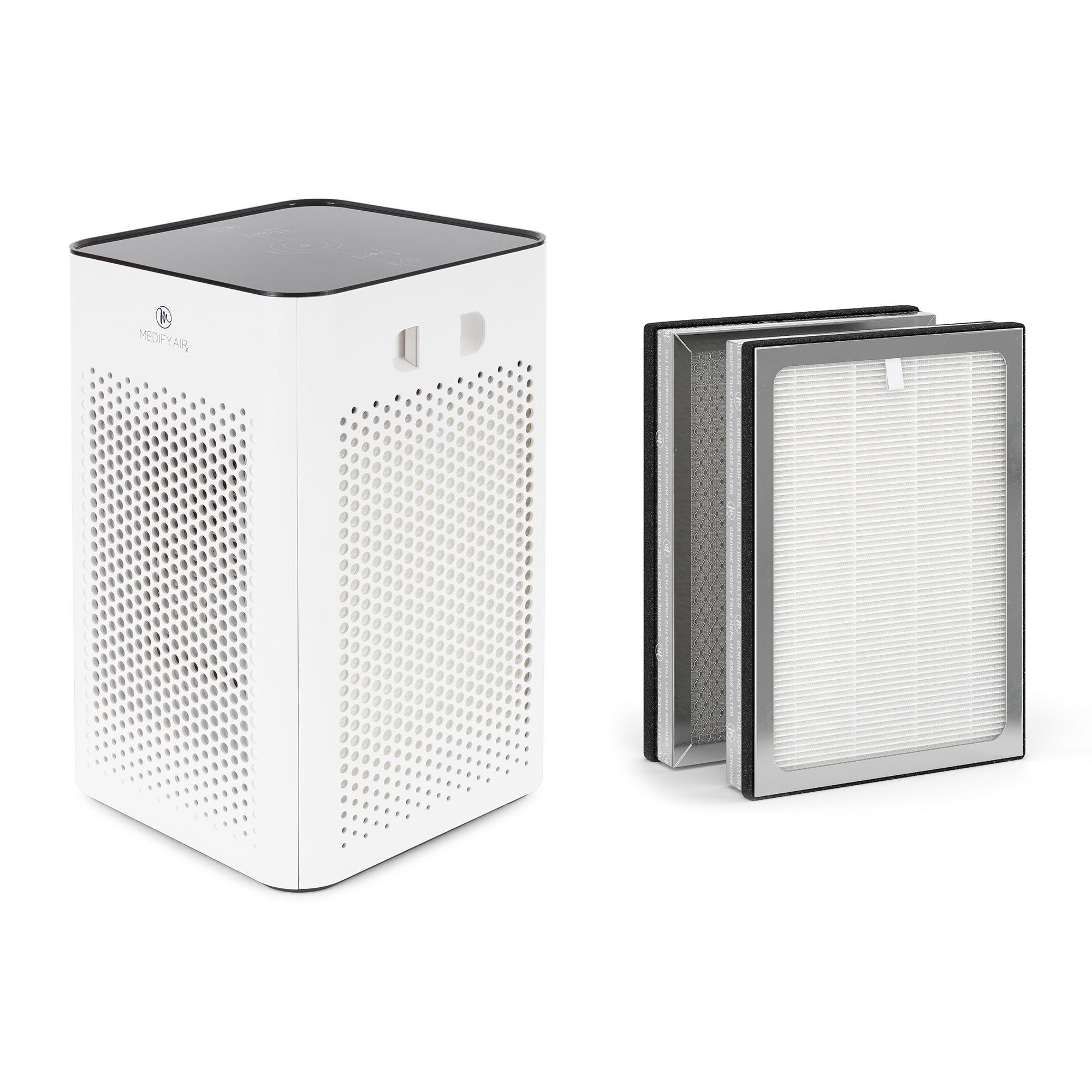 Medify Air Table Top Air Purifier, White and HEPA Replacement Filters (2 Pack) - VMInnovations