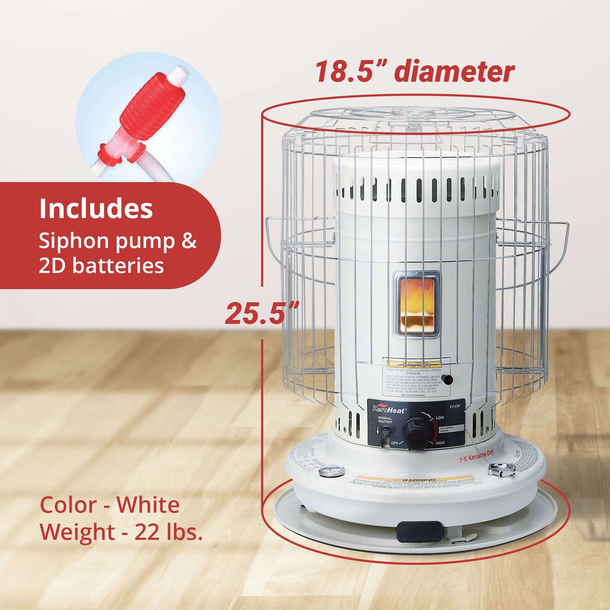 Sengoku KeroHeat Portable Convection Kerosene Heater, 23,500 BTU (For Parts) - VMInnovations