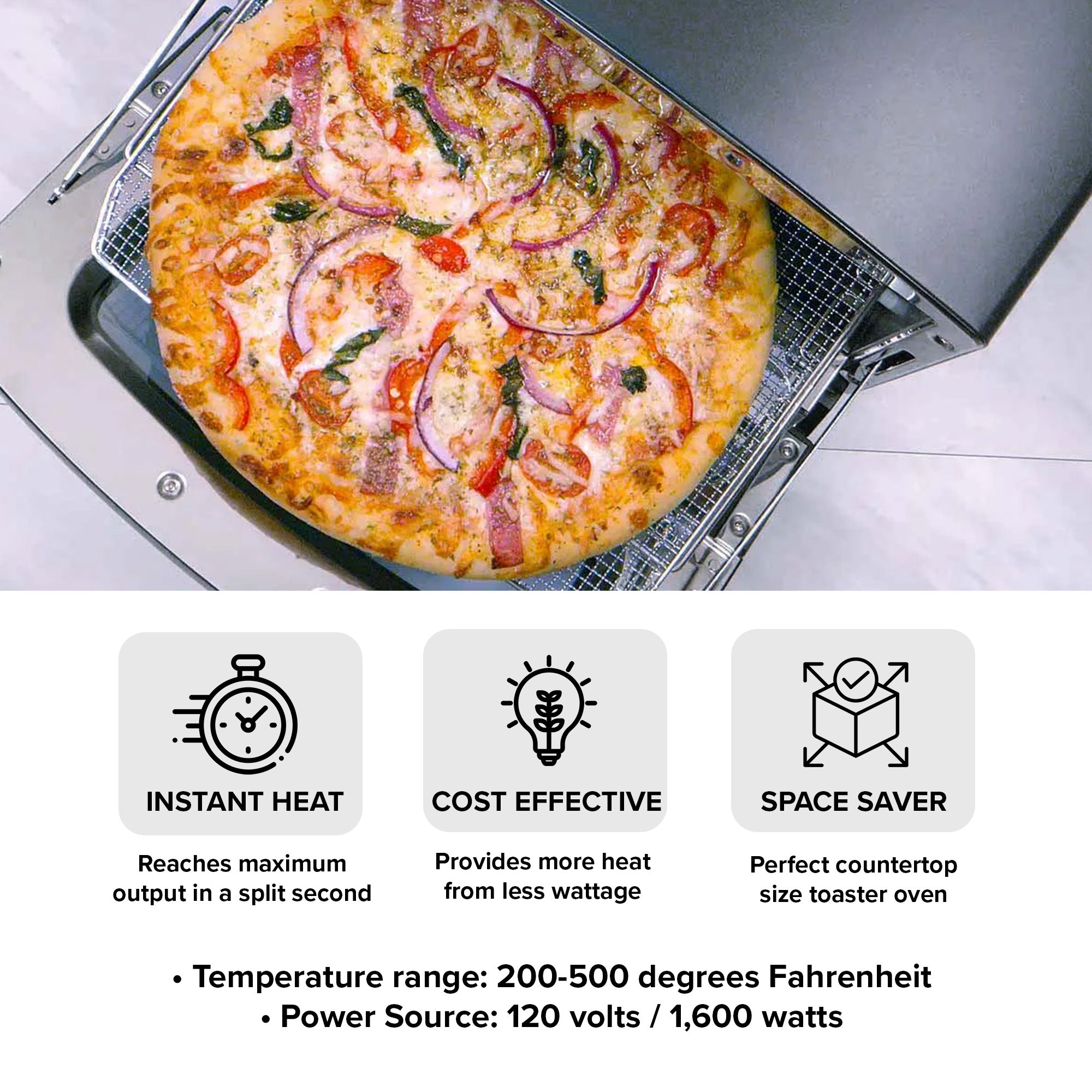 Sengoku SET-G16A(K) HeatMate Graphite Technology Toaster Oven, 120 Volt, Black - VMInnovations