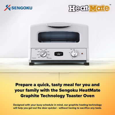 Sengoku SET-G16A(W) HeatMate Graphite Toaster Oven, 120V, Eggshell White (Used)