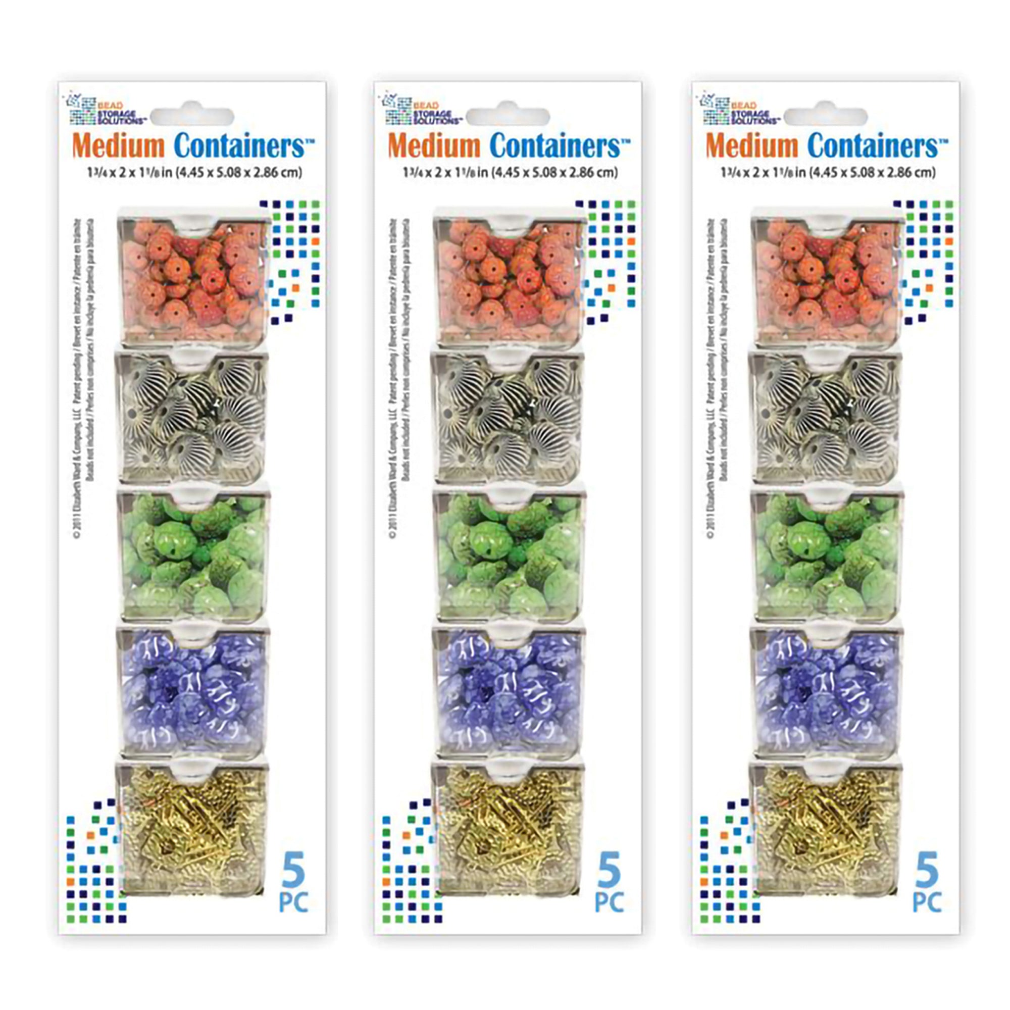 Elizabeth Ward Bead Storage Solutions 5 Piece Craft Storage Containers (3 Pack) - VMInnovations