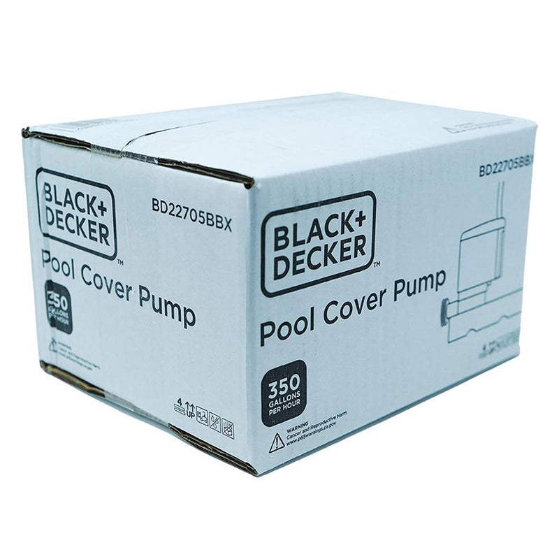 Black+Decker 350 GPH Fully Submersible Manual Winter Swimming Pool Cover Pump