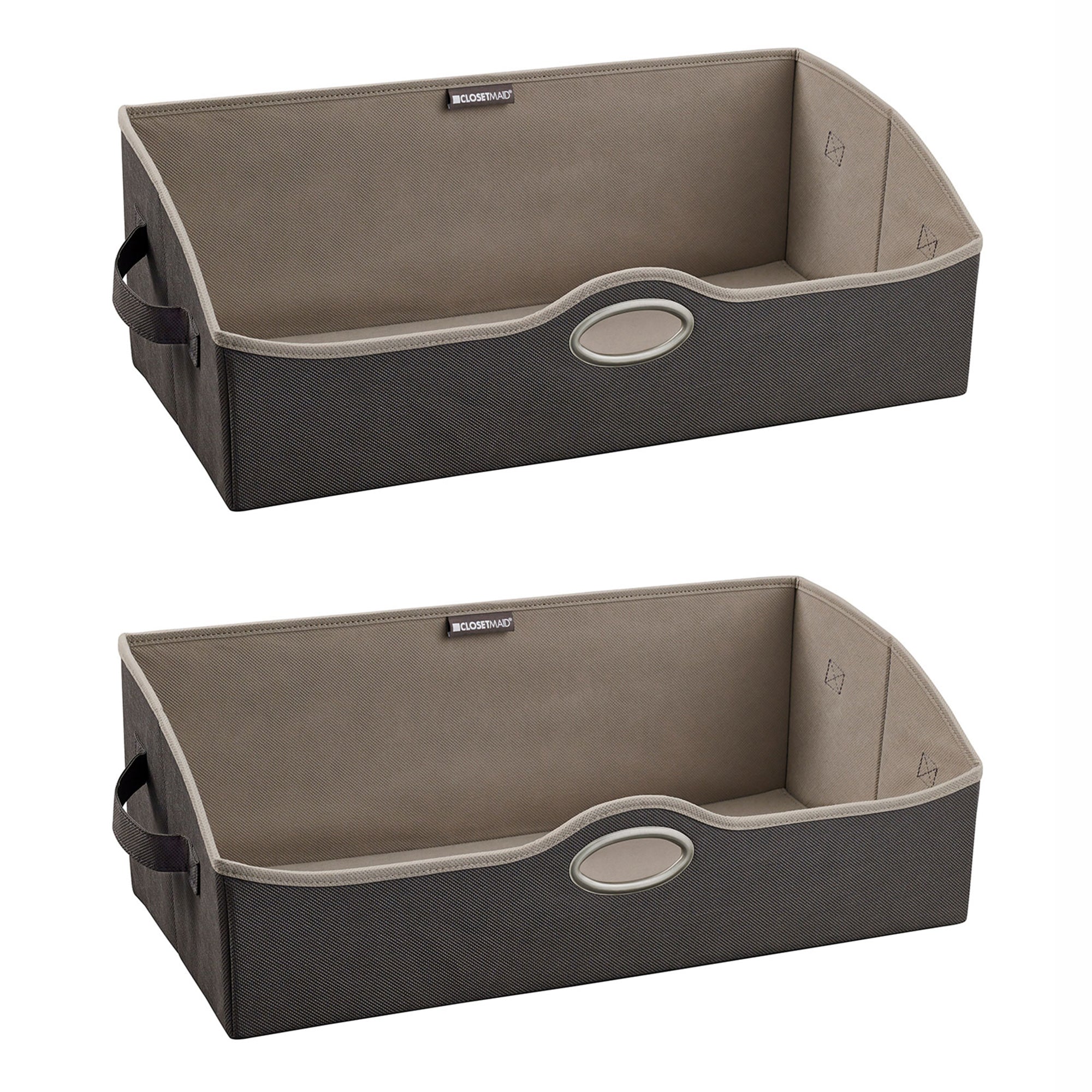 ClosetMaid Large Fabric Organizer Multiple Item Storage Bin, Charcoal (2 Pack) - VMInnovations