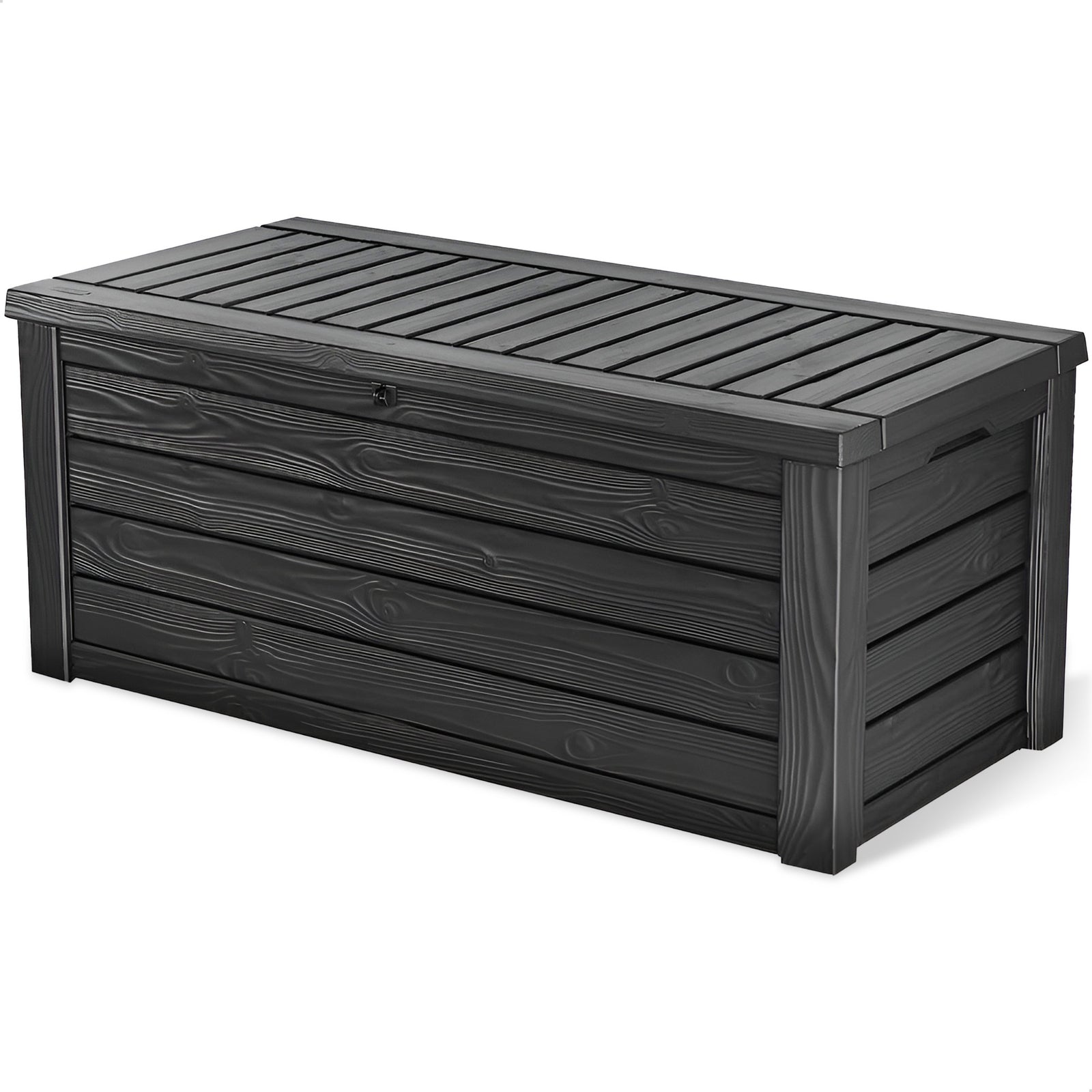 Keter Westwood 150 Gallon Plastic Outdoor Furniture Storage Deck Box, Dark Gray - VMInnovations