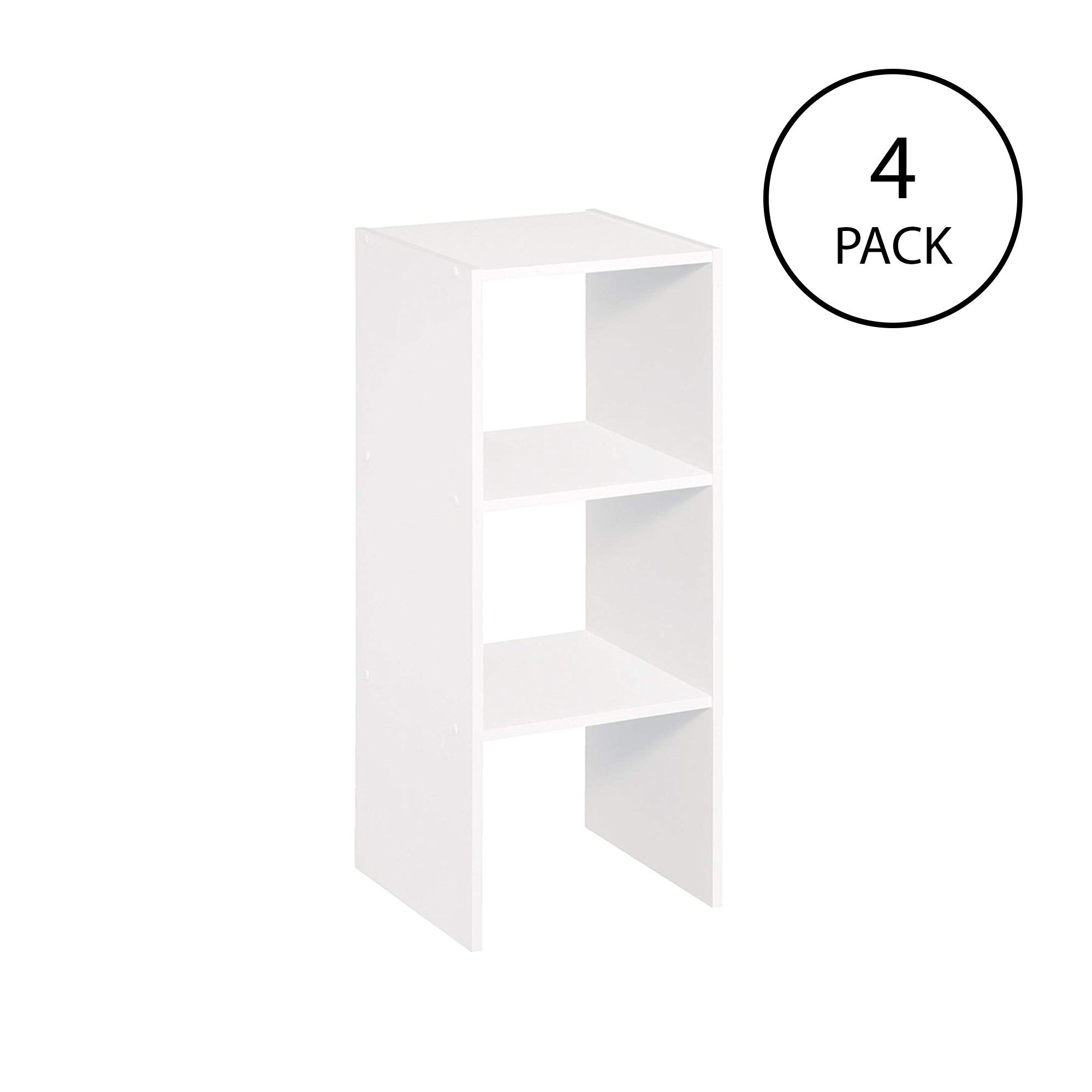 ClosetMaid Decorative Home Stackable 2-Cube Organizer Storage, White (4 Pack)