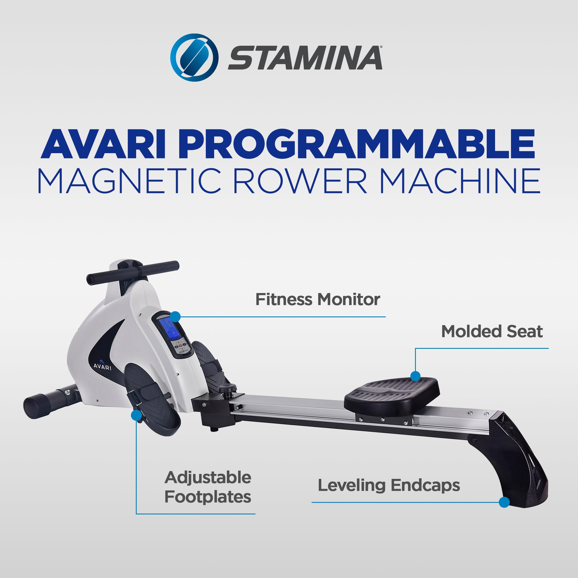 Stamina Products12 Program Cardio Exercise Monitor Magnetic Rower (Open Box) - VMInnovations
