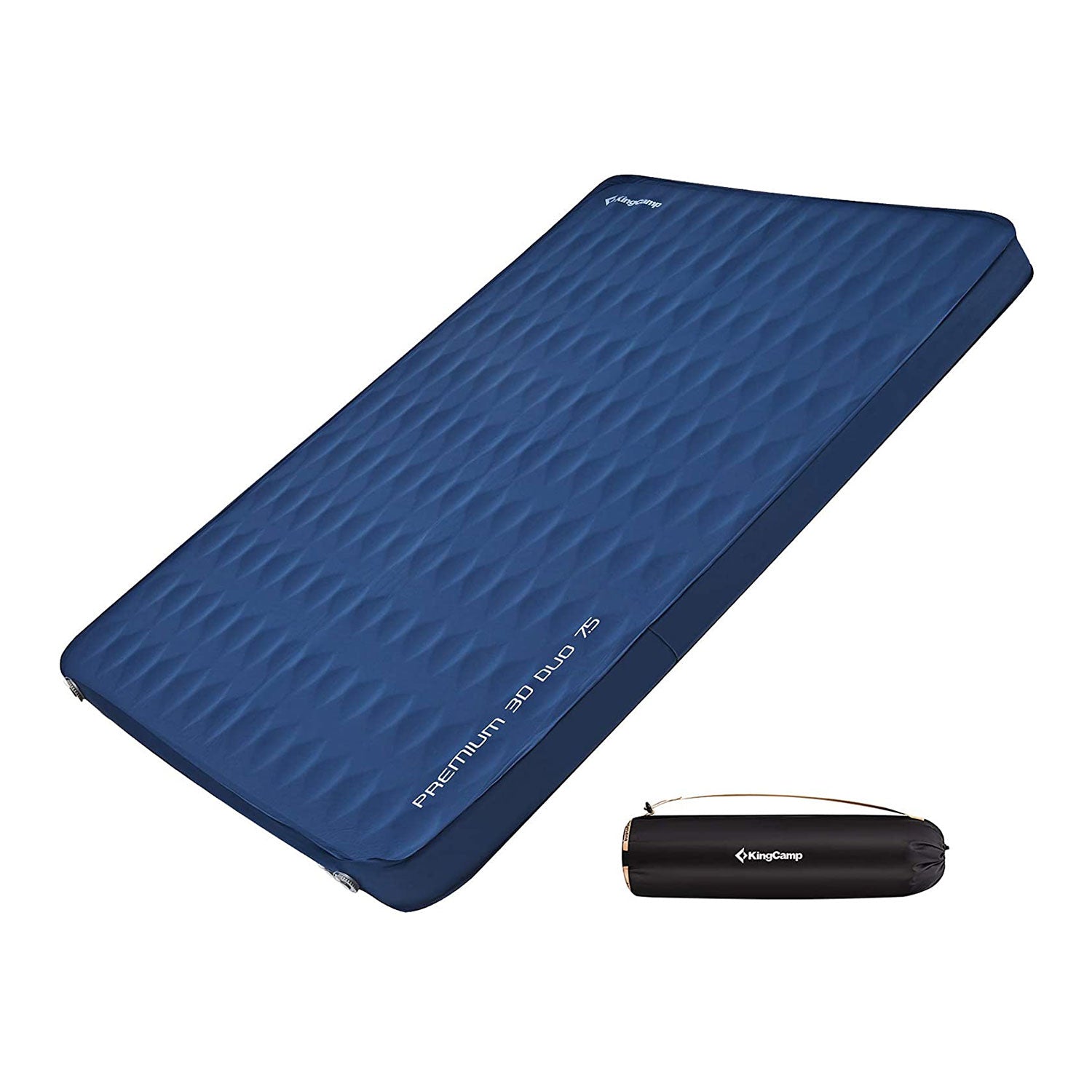 KingCamp Double Self Inflating Sleeping Mat Pad Foam Mattress, Blue (Used) - VMInnovations