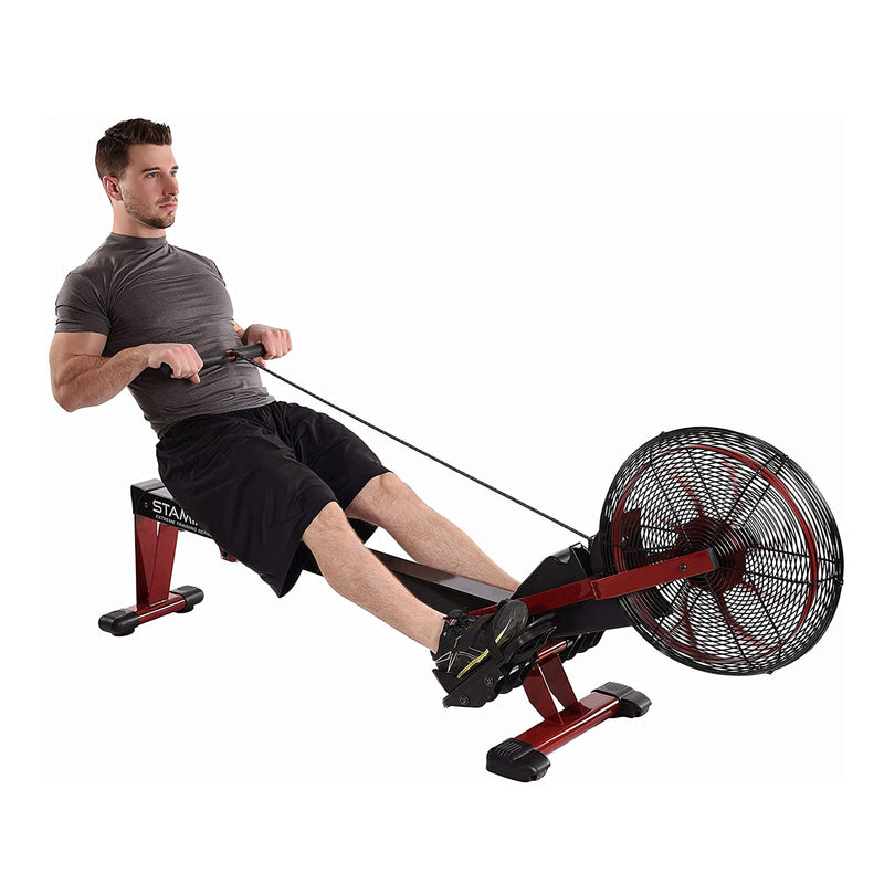 Stamina Cardio Exercise Foldable X Air Rower Rowing Machine w/ LCD Display, Red