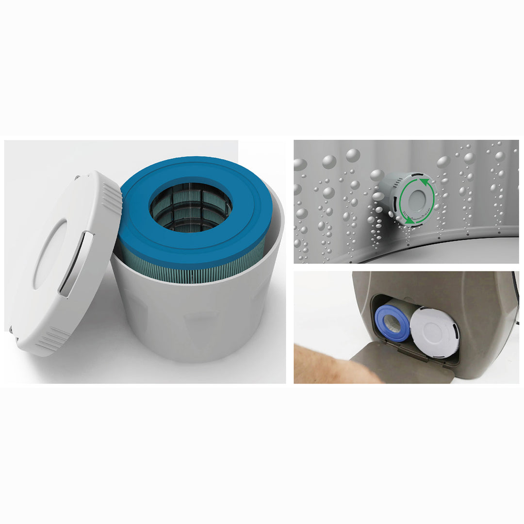 JLeisure Aegean 1,200 Liter 65 inch 6 Person Rigid Foam Wall Hot Tub Spa, Black - VMInnovations