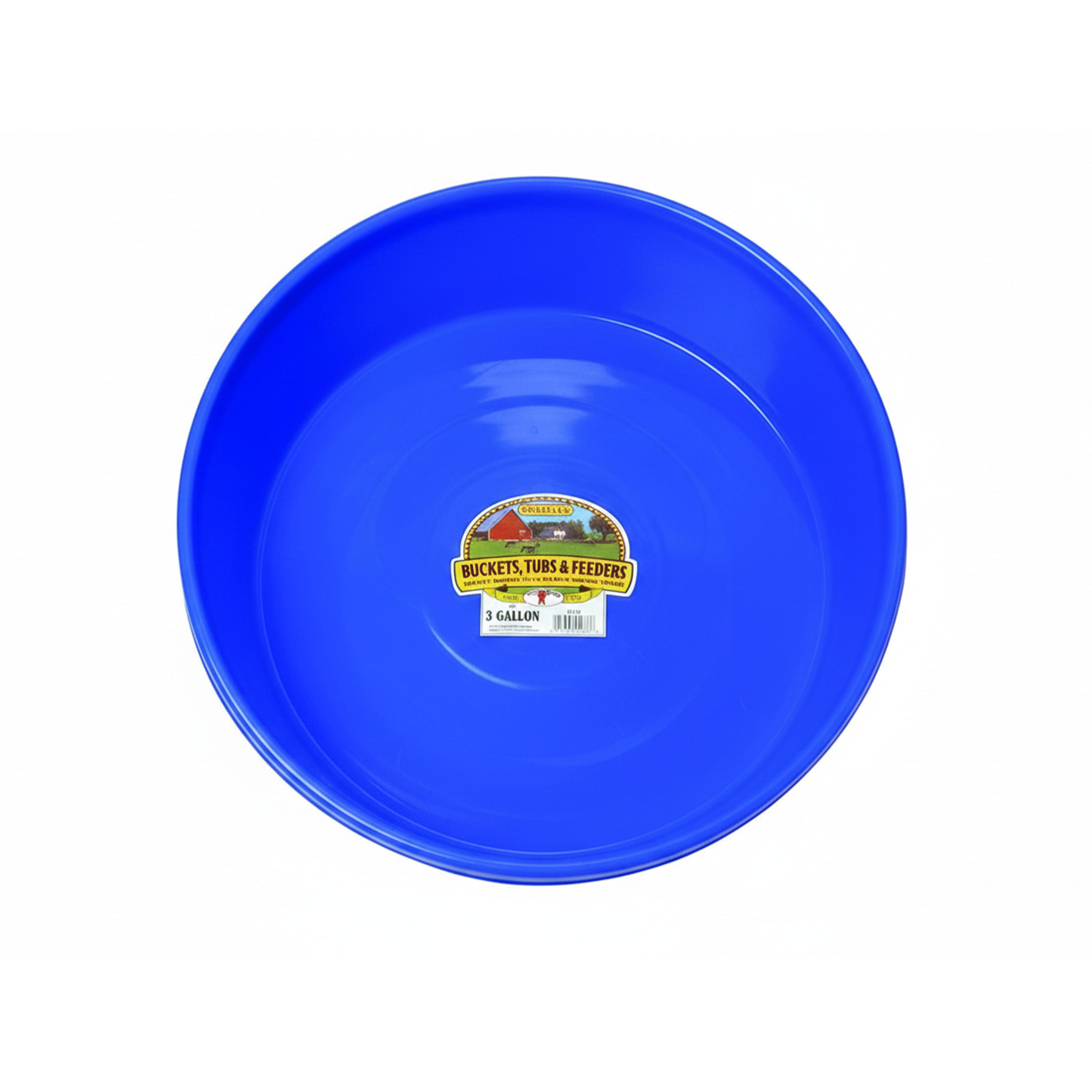 Little Giant 3 Gallon Durable Plastic Flat Farm Livestock Feed Utility Pan, Blue