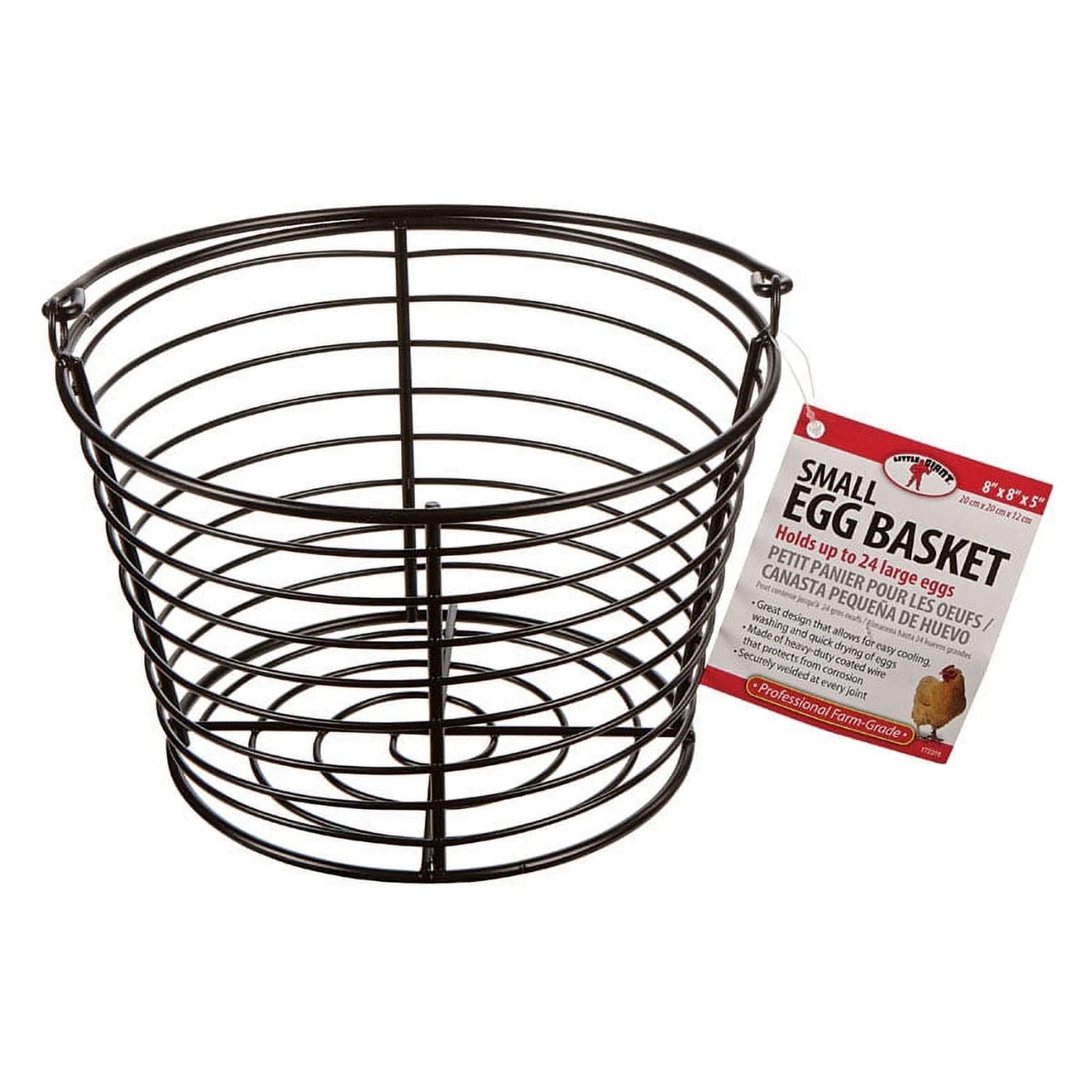 Little Giant Large Metal Wire Egg Basket for Collecting Chicken Eggs, Black