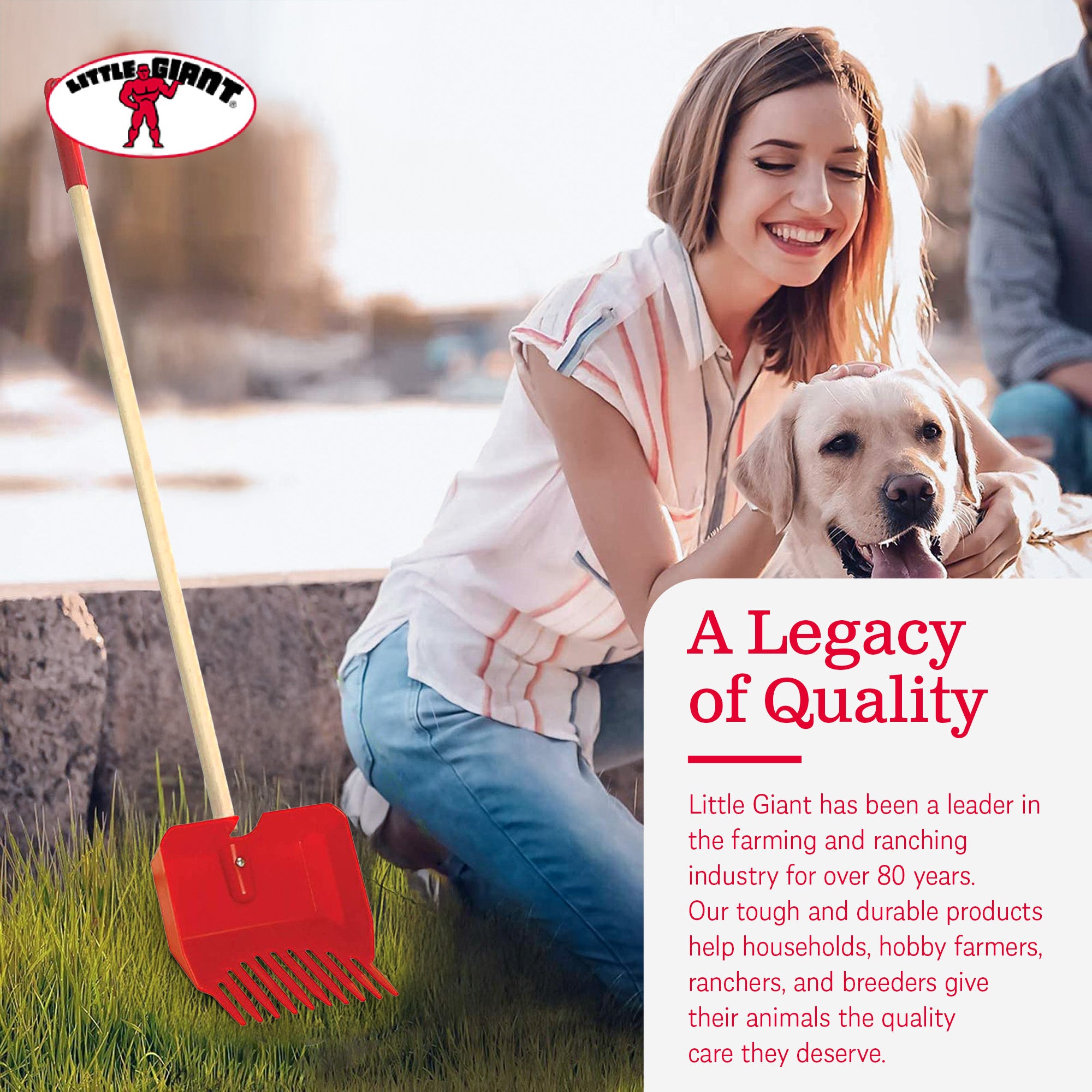 Little Giant Easy Scoop Pooper Scooper for Dogs, Red (Open Box) - VMInnovations