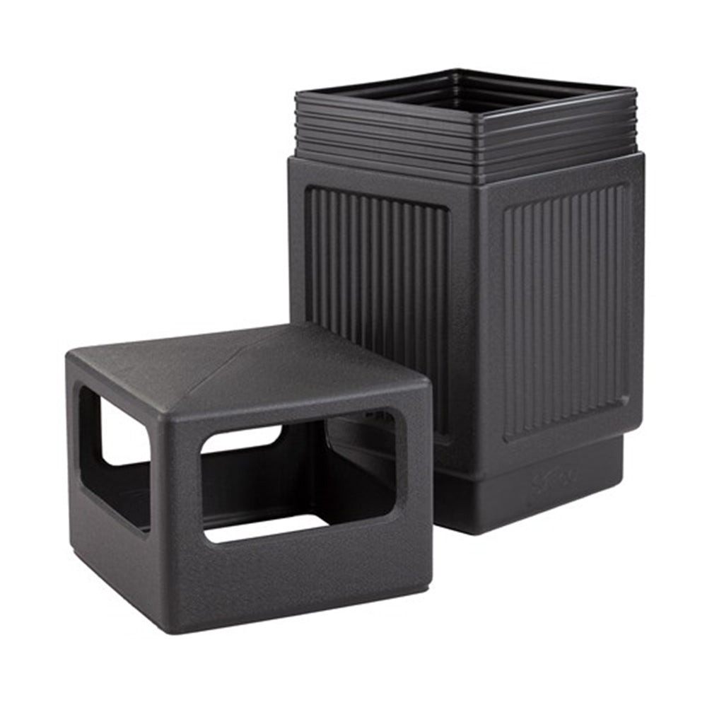 Safco Canmeleon Outdoor and Indoor Recessed Panel Trash Can, 38 Gal (Used)