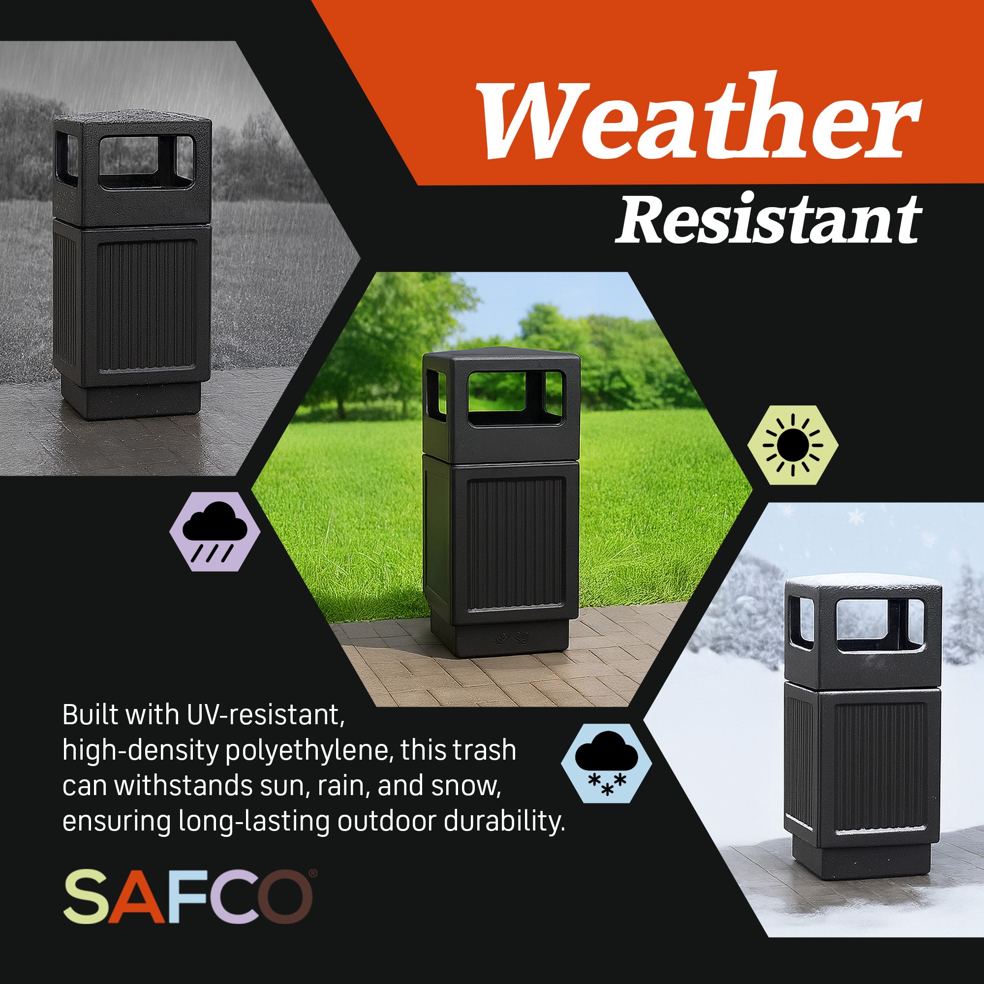 Safco Canmeleon Outdoor and Indoor Recessed Panel Trash Can, 38 Gal (Used) - VMInnovations