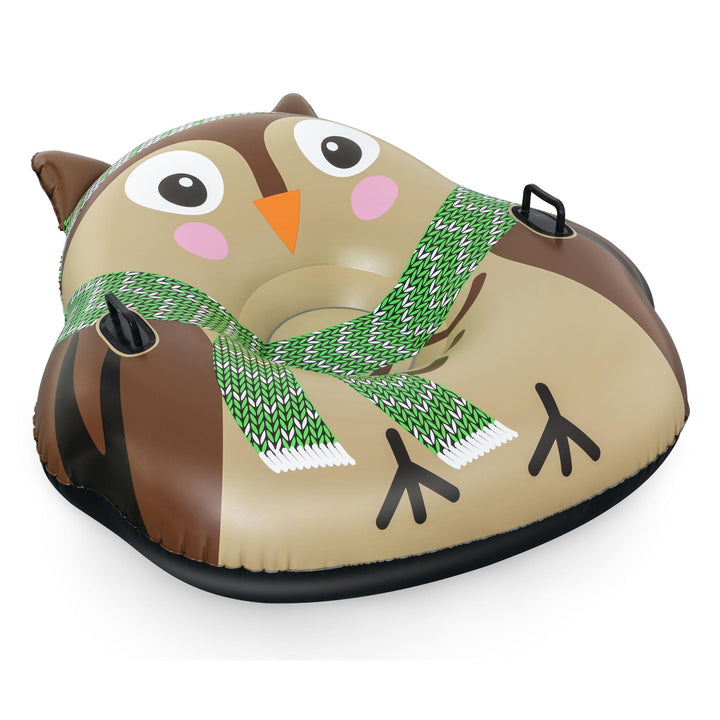 H2OGO! Snow 50 x 48" Oakley the Owl 1 Person Inflatable Winter Snow Tube Sled - VMInnovations