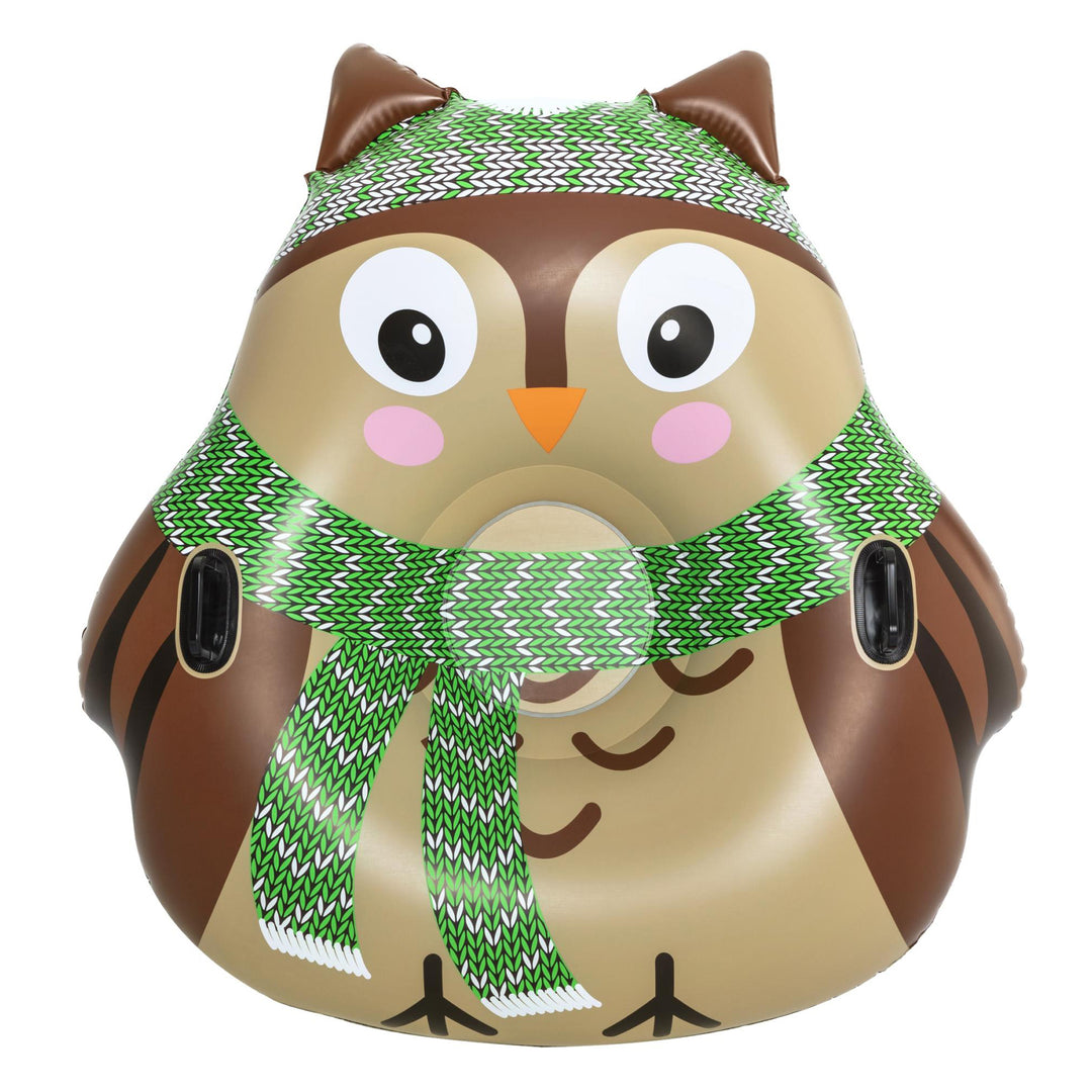 H2OGO! Snow 50 x 48" Oakley the Owl 1 Person Inflatable Winter Snow Tube Sled - VMInnovations