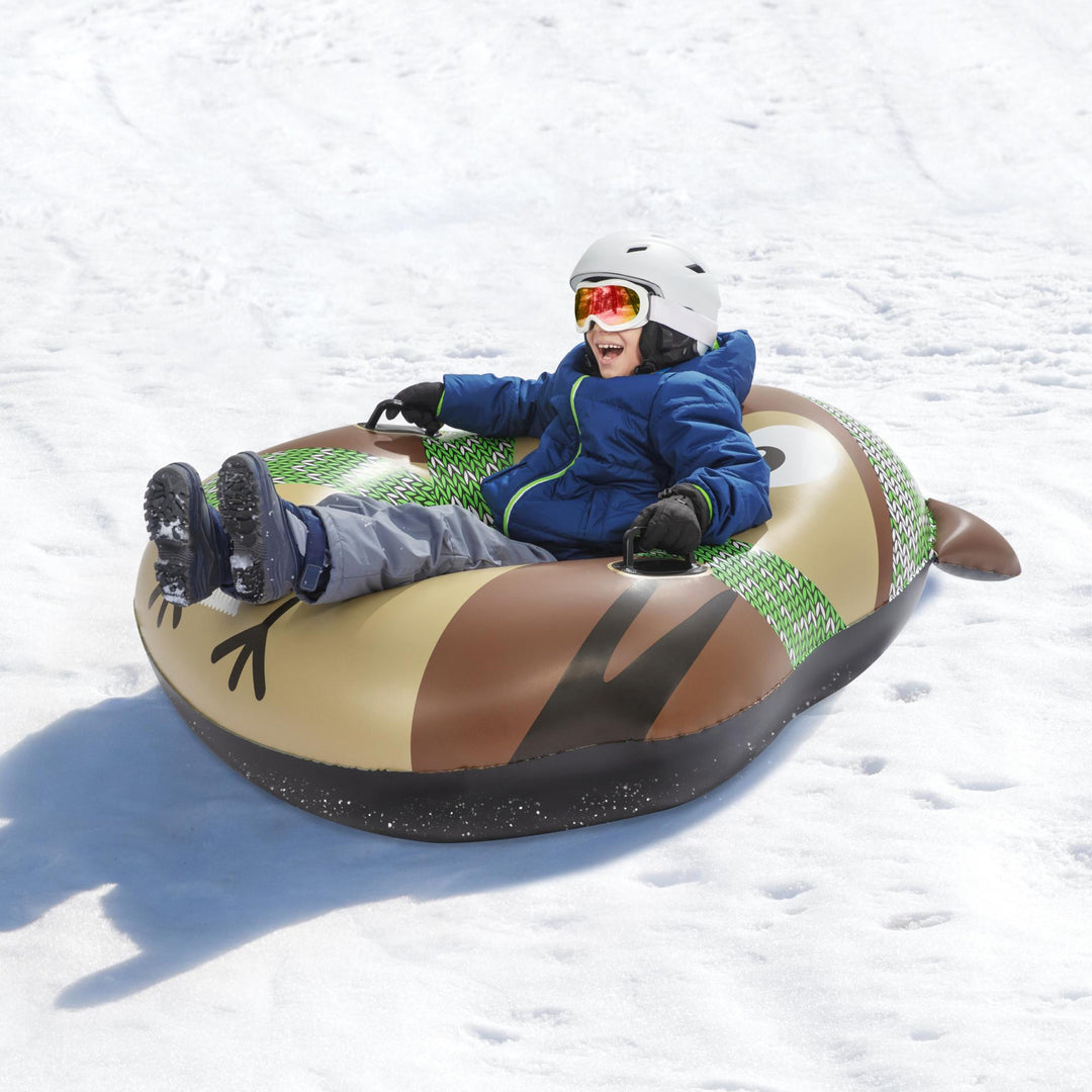 H2OGO! Snow 50 x 48" Oakley the Owl 1 Person Inflatable Winter Snow Tube Sled - VMInnovations