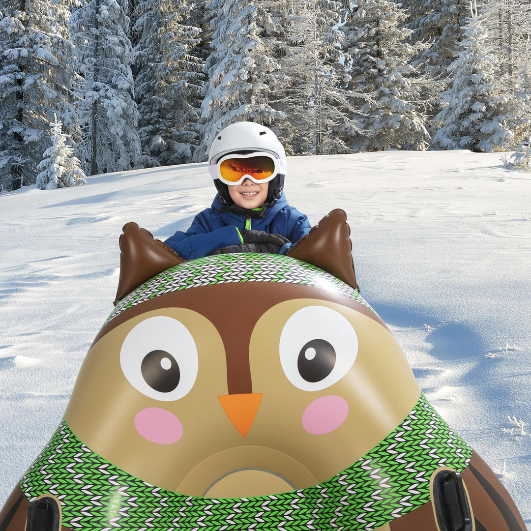 H2OGO! Snow 50 x 48" Oakley the Owl 1 Person Inflatable Winter Snow Tube Sled - VMInnovations