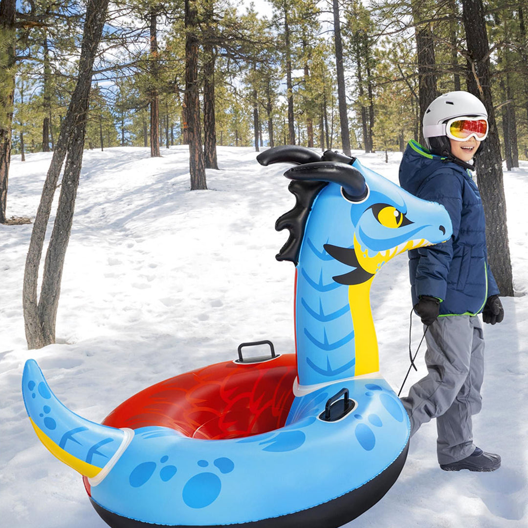 H2OGO! 56 x 38 Inch Dragon Fury Kids Winter Snow Sled Tube for Ages 6 and Up - VMInnovations