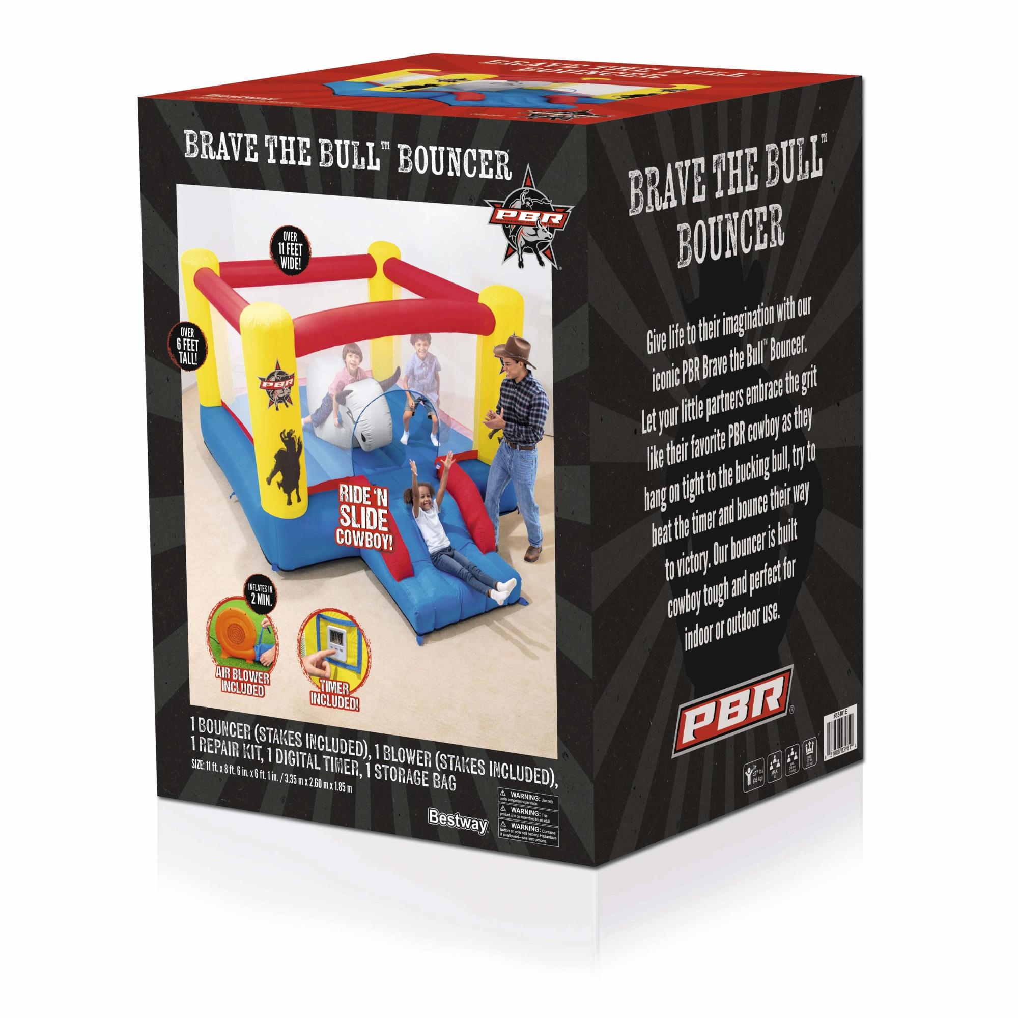 Bestway Brave the Bull Kids Inflatable Bouncer House and Slide (Open Box) - VMInnovations