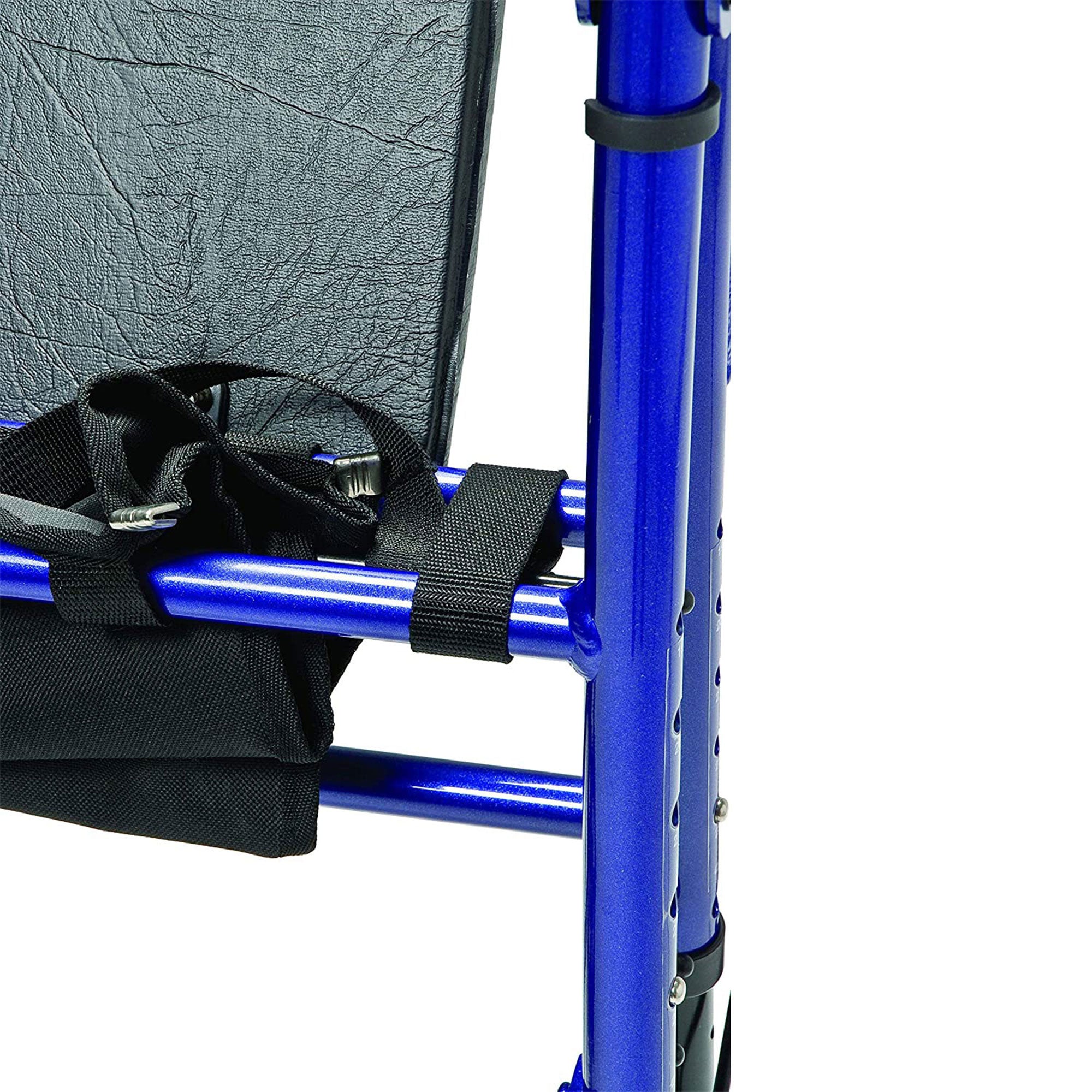 Set N' Go Wide 2-In-1 Height Adjustable Rollator Walker with Pouch, Blue (Used) - VMInnovations
