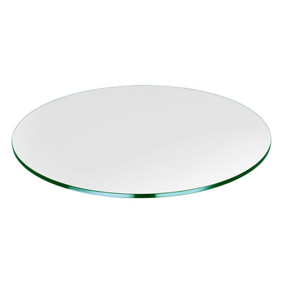 Dulles Glass 22 Inch Round Beveled Edge 1/2 Inch Thick Tempered Glass Table Top