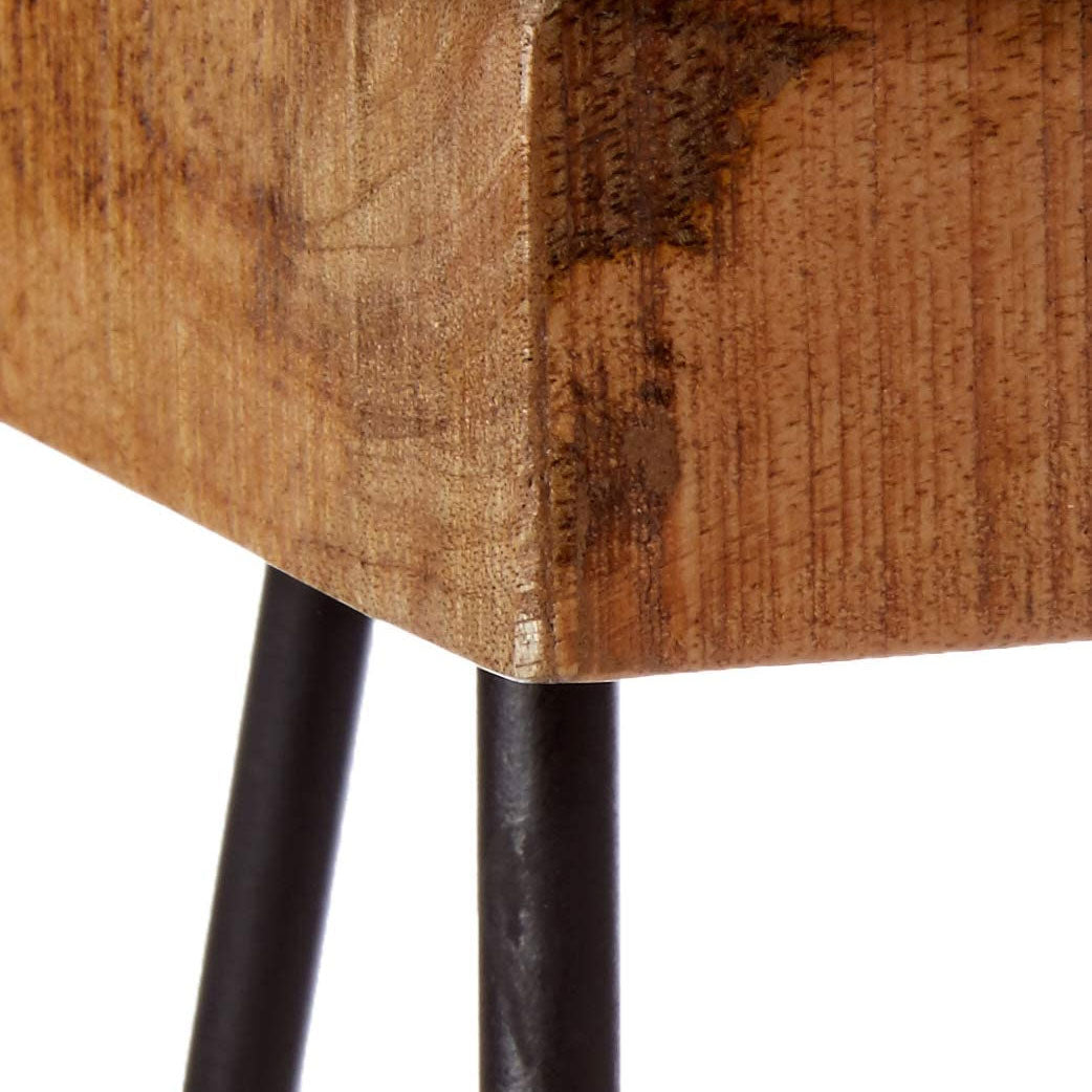 Midcentury Modern Mango Wood End Table with Chevron Top, Small (Open Box)