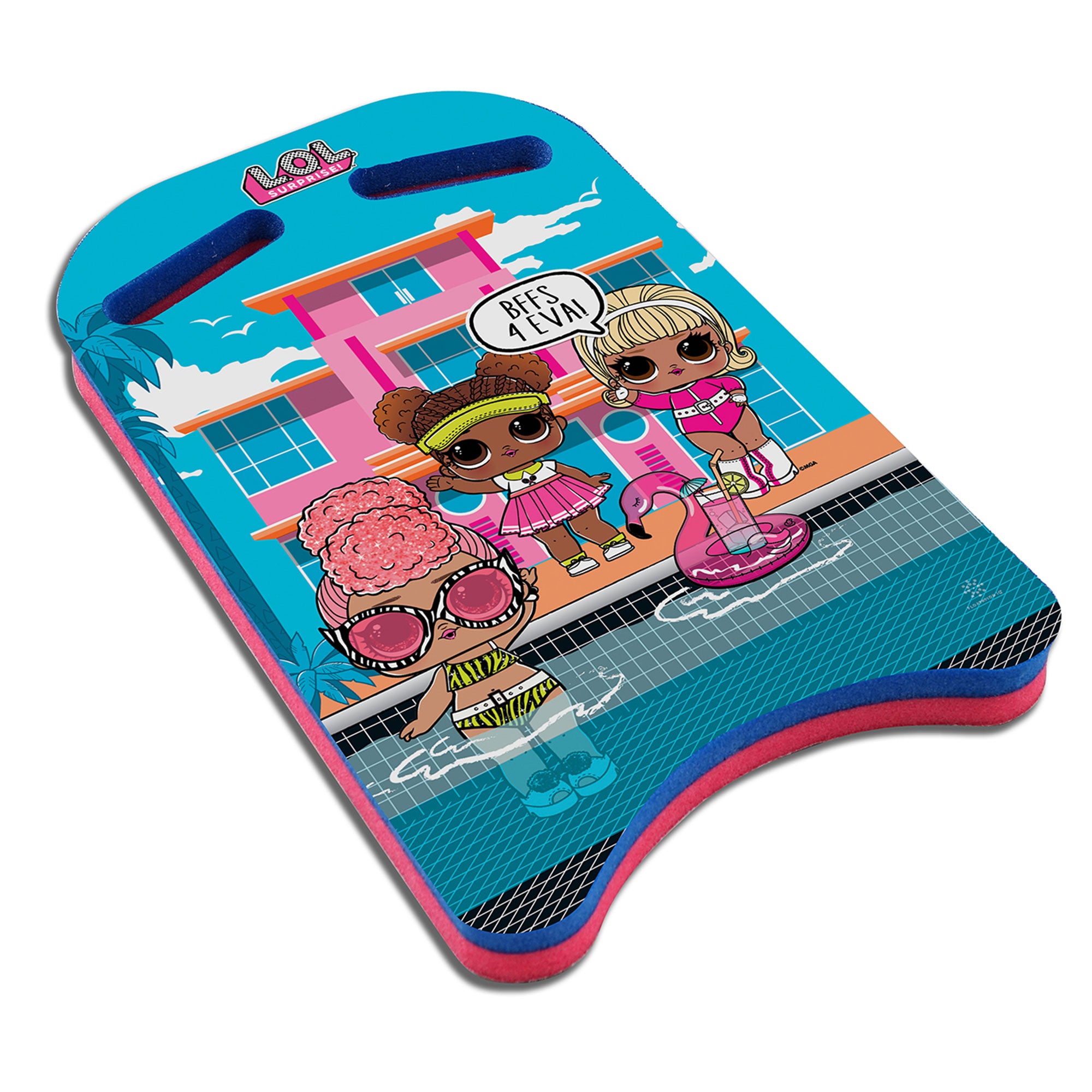 Floatation iQ Swimming Pool Training Foam Exercise Kickboard, BFFS Graphic Print
