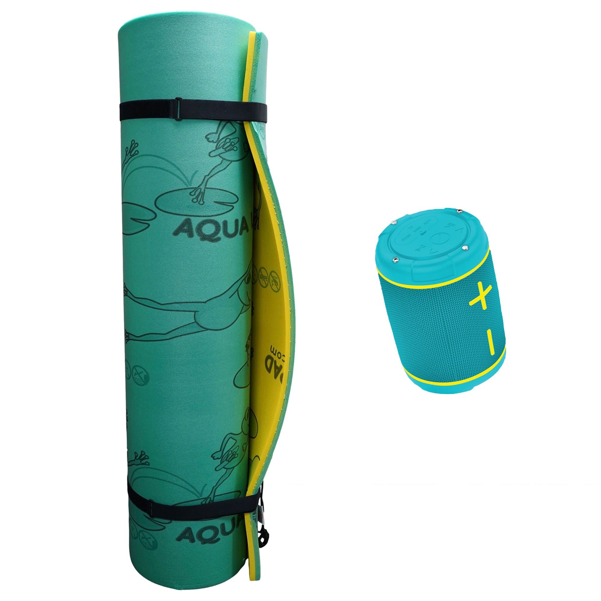 Aqua Lily Pad Water Mat Playground Float Foam Pad & Waterproof Bluetooth Speaker