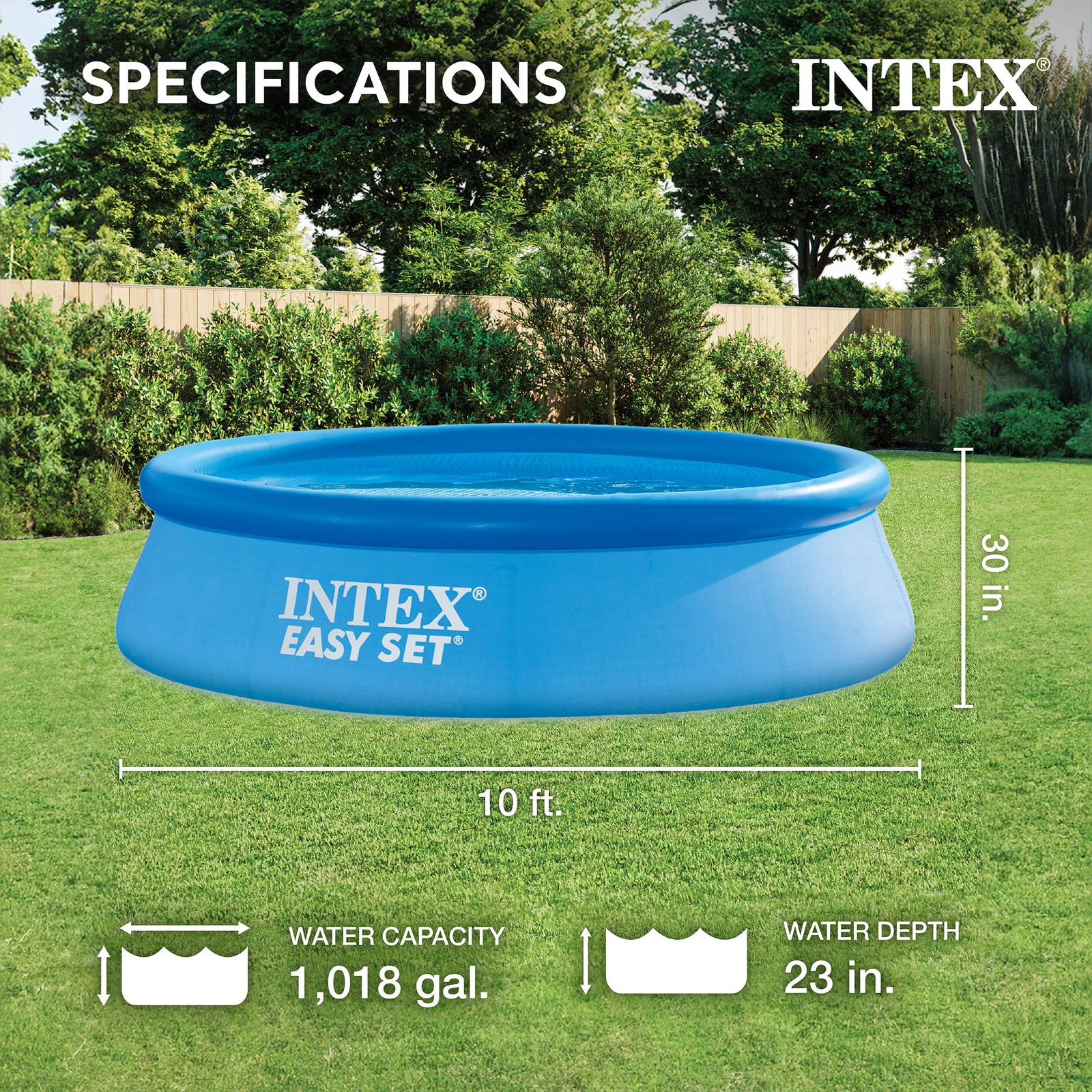Intex 28121EH 10ft x 30in Easy Set Inflatable Kid Swimming Pool with Filter Pump - VMInnovations