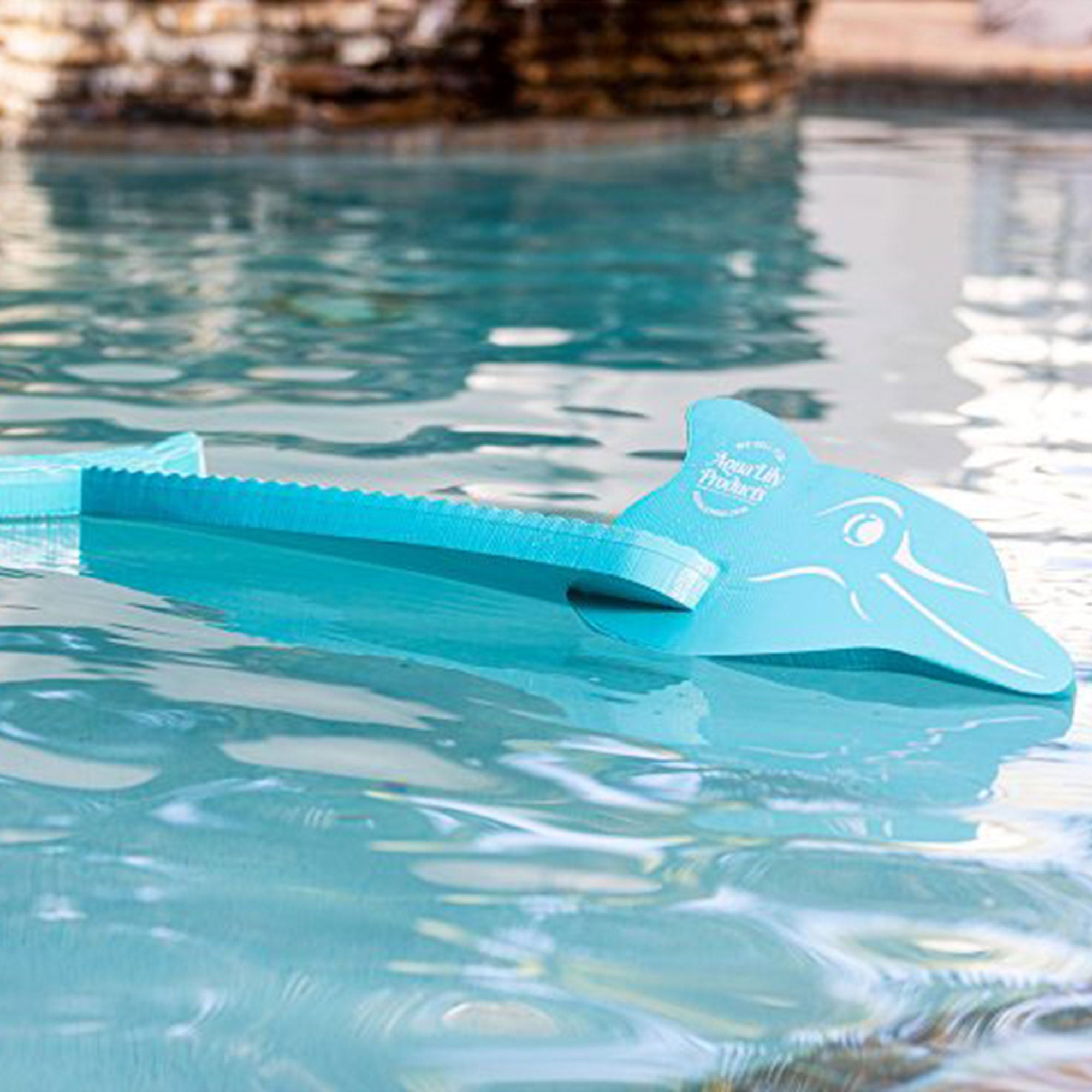 Aqua Lily Pad 14' Maui Floating Foam Island Mat w/ Dolphin Swimming Pool Noodle - VMInnovations