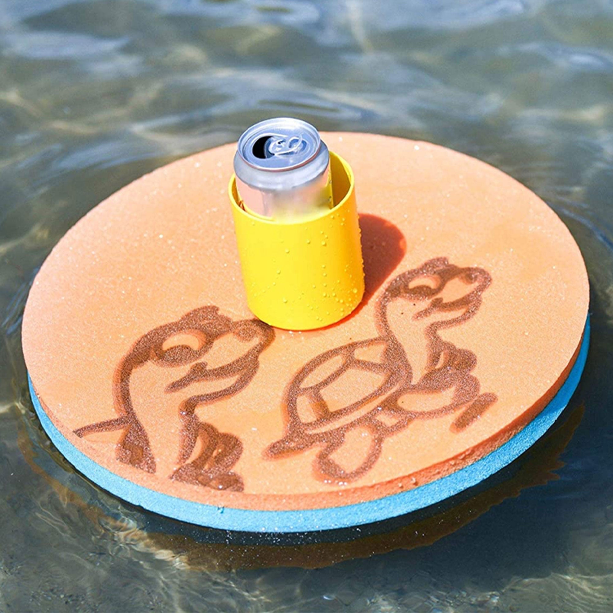 Aqua Lily Pad 14' Maui Floating Foam Island w/ Floating Beverage Holder (2 Pack)