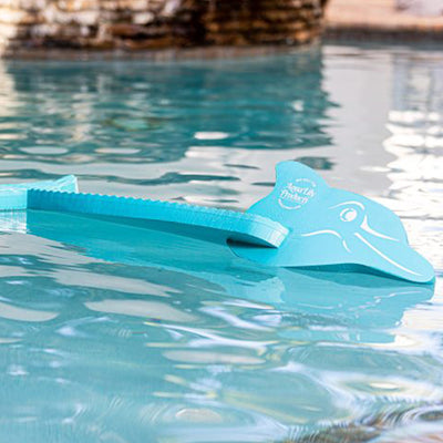 Aqua Lily Pad 20' Bullfrog Floating Island w/ Dolphin Swimming Pool Noodle, Aqua