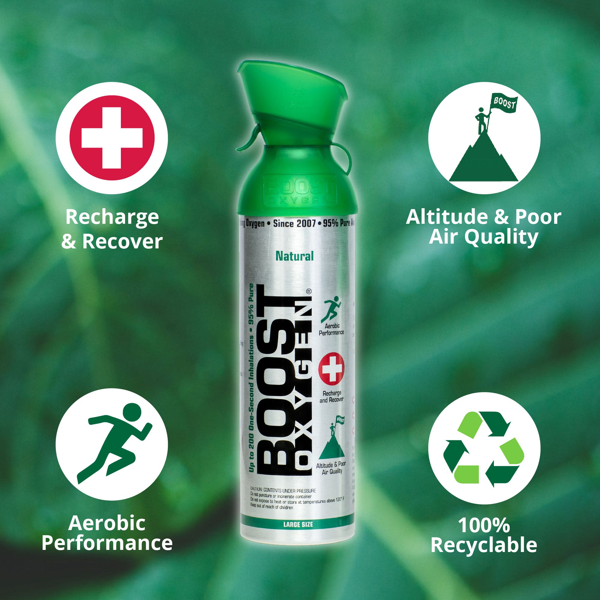 4 Pack Large 10 Liter Boost Oxygen Natural Portable Pure Oxygen Variety Canister - VMInnovations