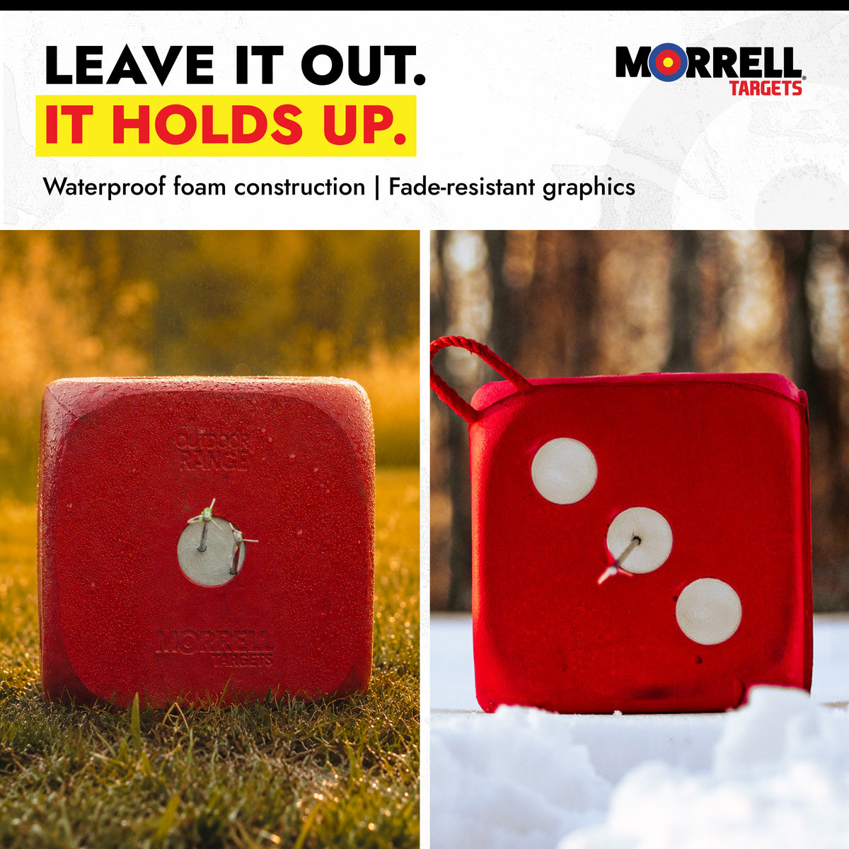 Morrell Targets High Roller 6 Sided 21 Combo Archery Target, 13x13x13", (Used)