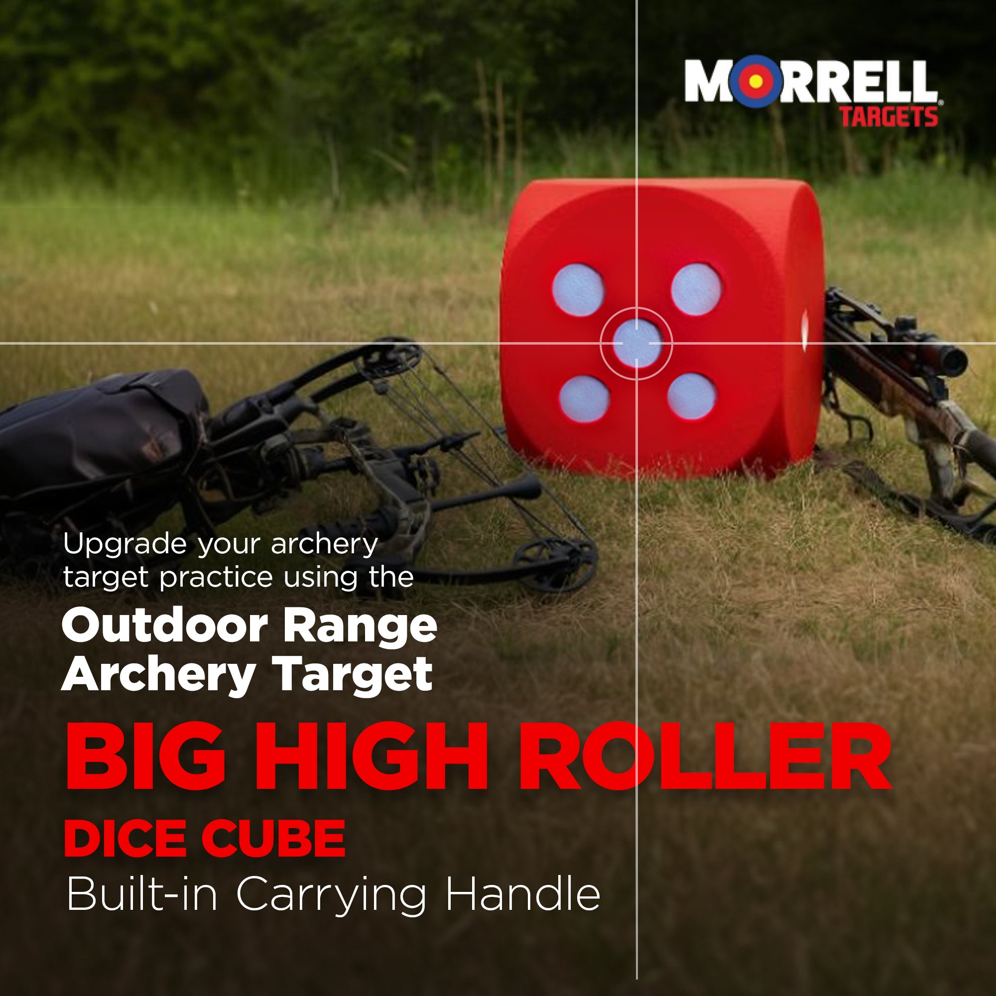 Morrell Big High Roller 17 Pound 6 Sided Any Tip Dice Cube Archery Target, Red
