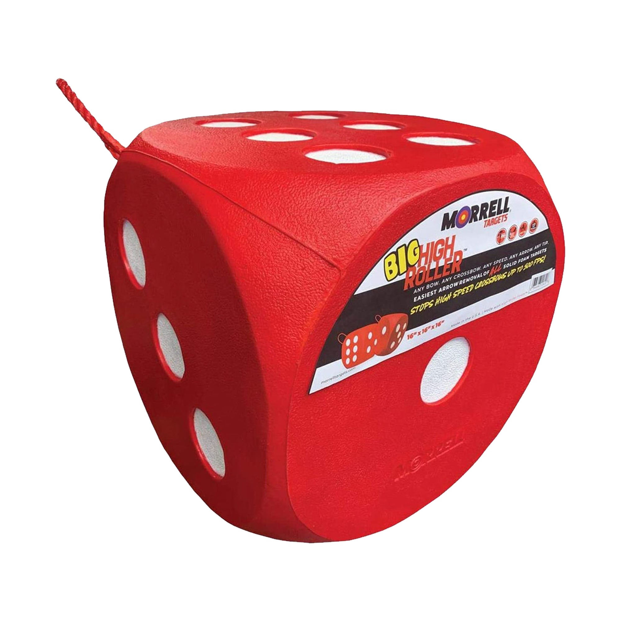 Morrell Big High Roller 17 Pound 6 Sided Any Tip Dice Cube Archery Target, Red - VMInnovations
