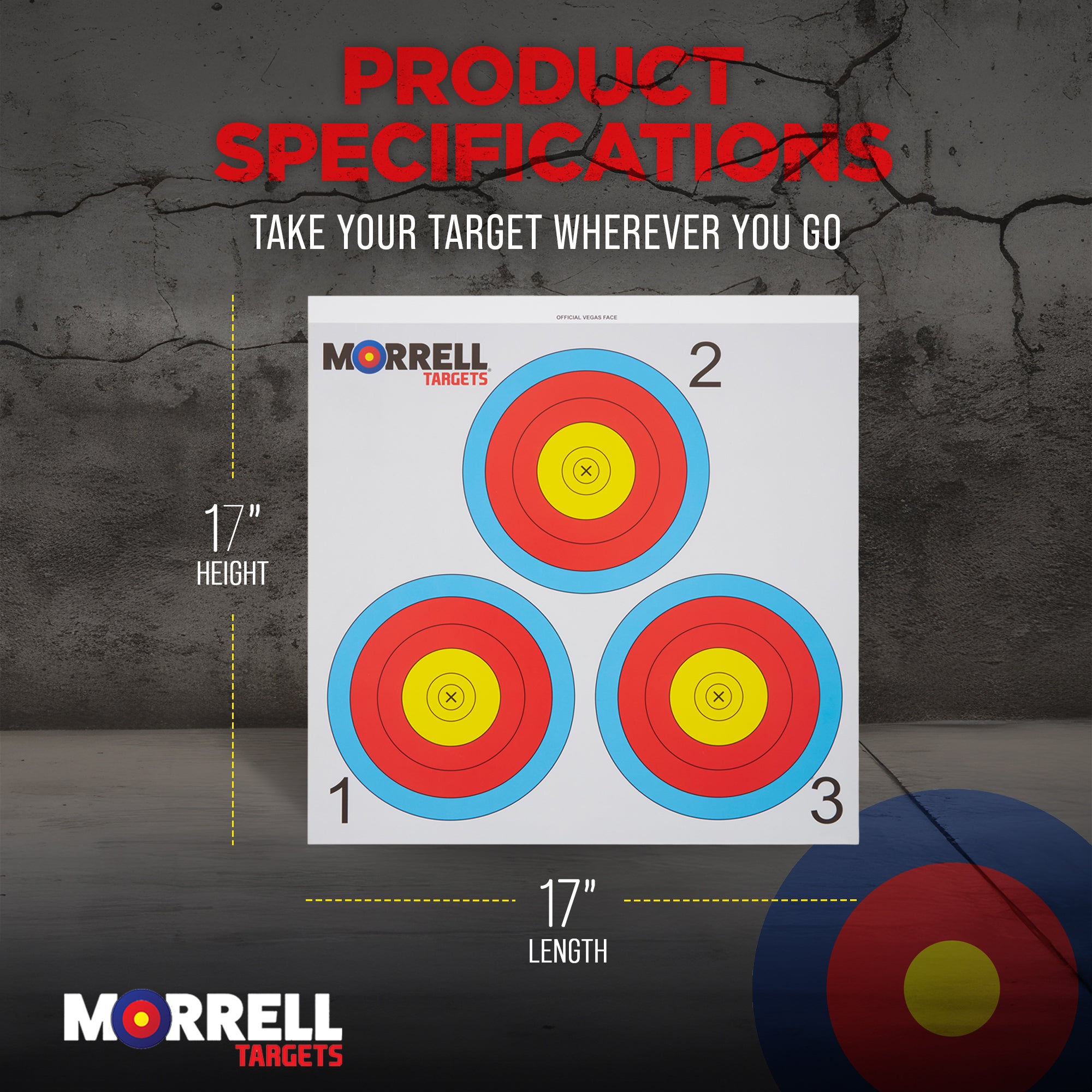 Morrell Targets Archery NFAA Official 3 Spot Paper Target Face, 100 Count Pack - VMInnovations