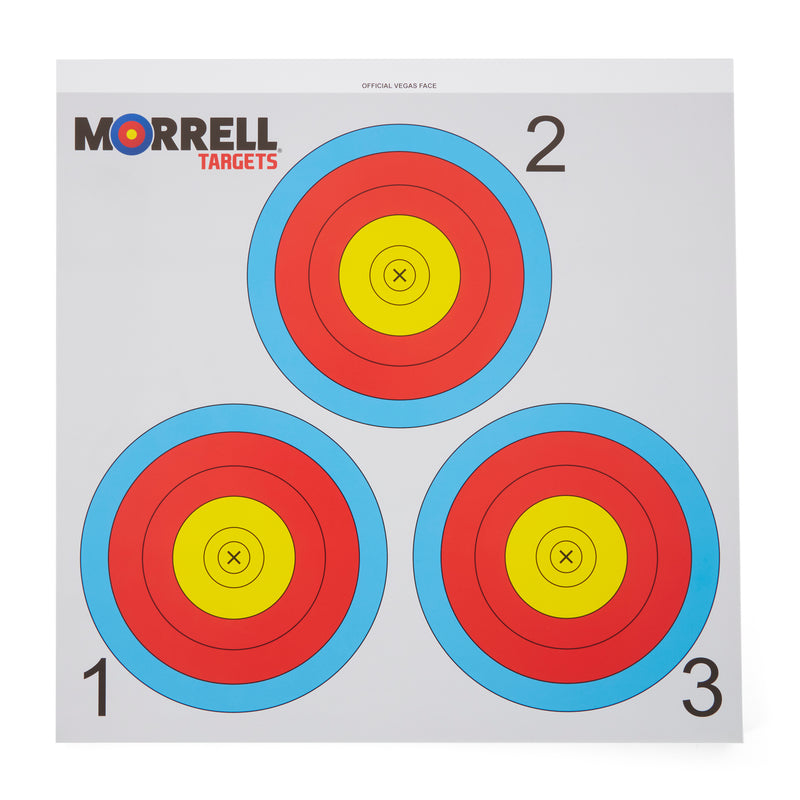 Morrell Targets Archery NFAA Official 3 Spot Paper Target Face, 100 Count Pack