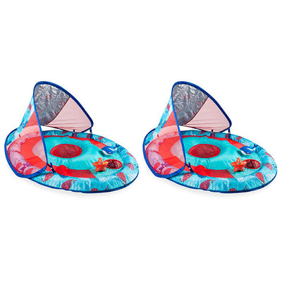 Swimways Baby Spring Float Activity Splash Station with Sun Canopy (2 Pack)