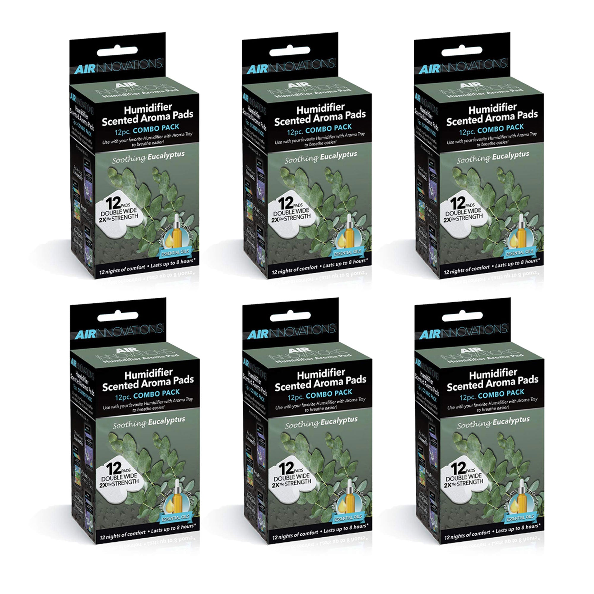 Air Innovations 72 Pack Essential Oil Humidifier Aromatherapy Refill, Eucalyptus - VMInnovations
